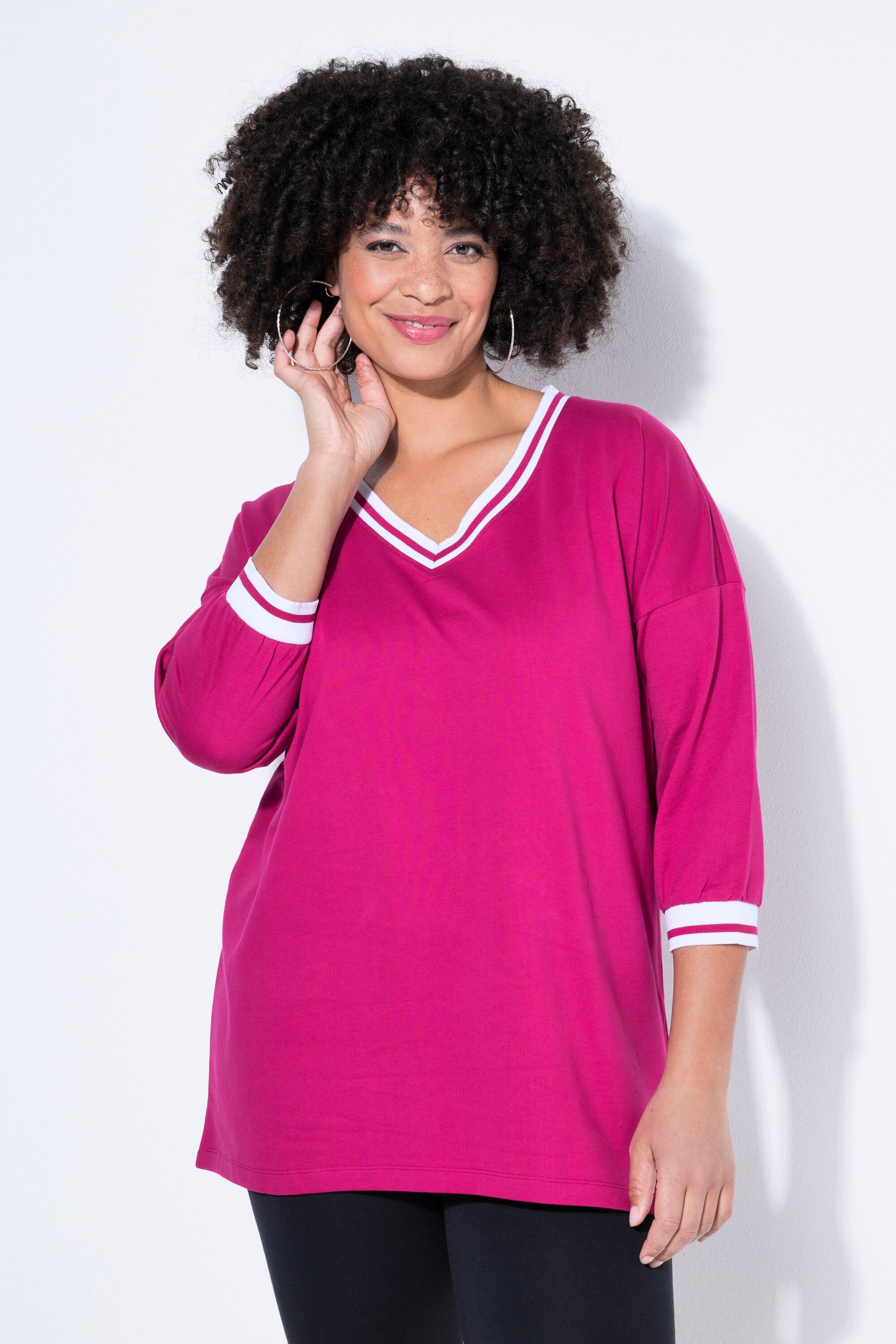 Angel of Style T-Shirt T-Shirt oversized Streifenbündchen 3/4-Ärmel günstig online kaufen