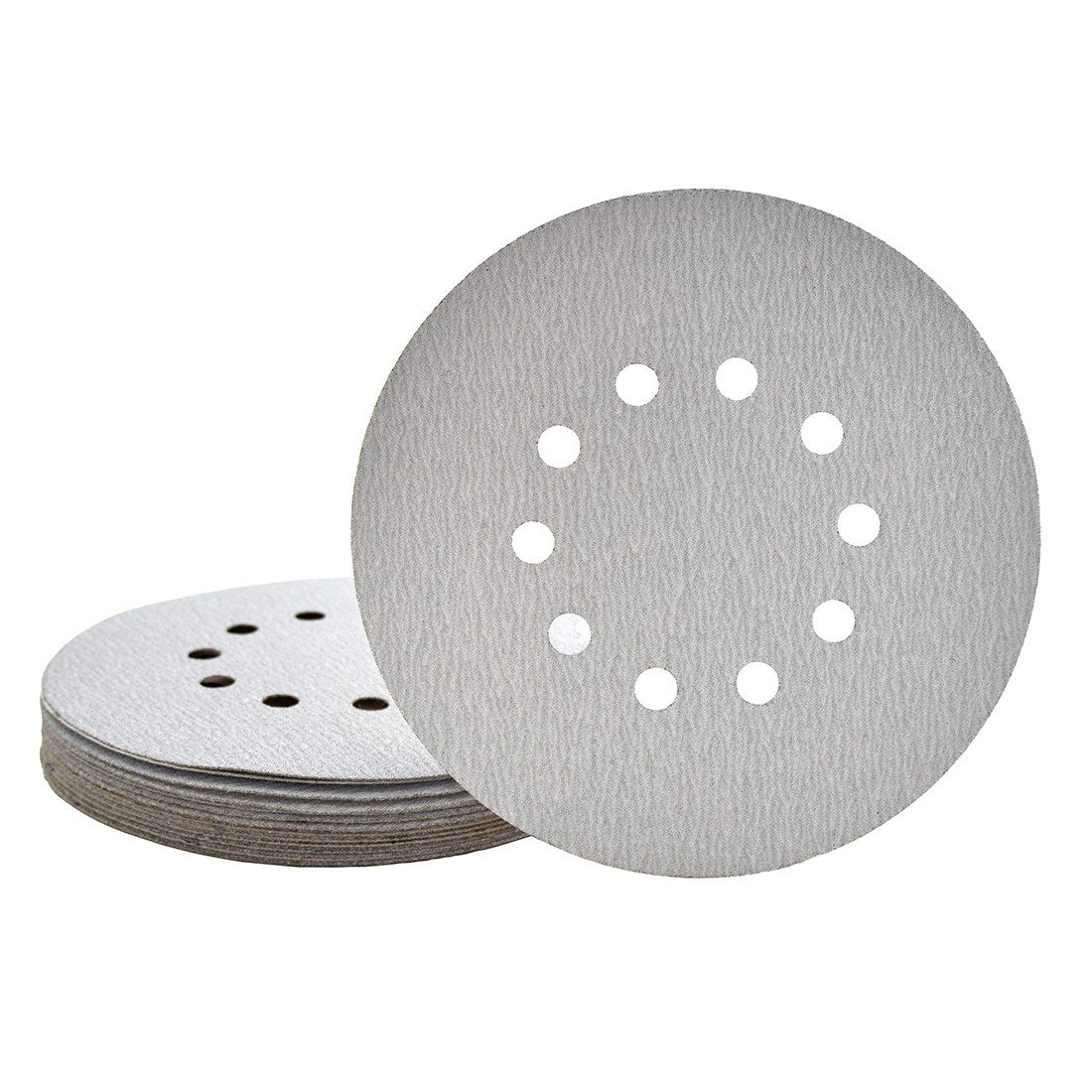 MioTools Schleifscheibe Ø 225 mm 10-Loch Klett-Schleifscheiben für Trockenbauschleifer, Normalkorund, 25 Stk., K120