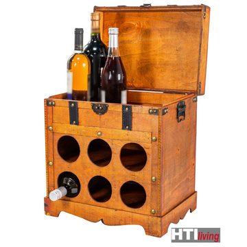 HTI-Living Weinschrank Weinbar rustikal für 6 Flaschen Alistair Rotbraun (Stück, 1-St., 1 Weinregal) Weinregal