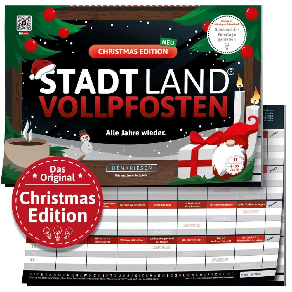 Denkriesen Spiel DENKRIESEN - STADT LAND VOLLPFOSTEN® - CHRISTMAS EDITION - "Alle...