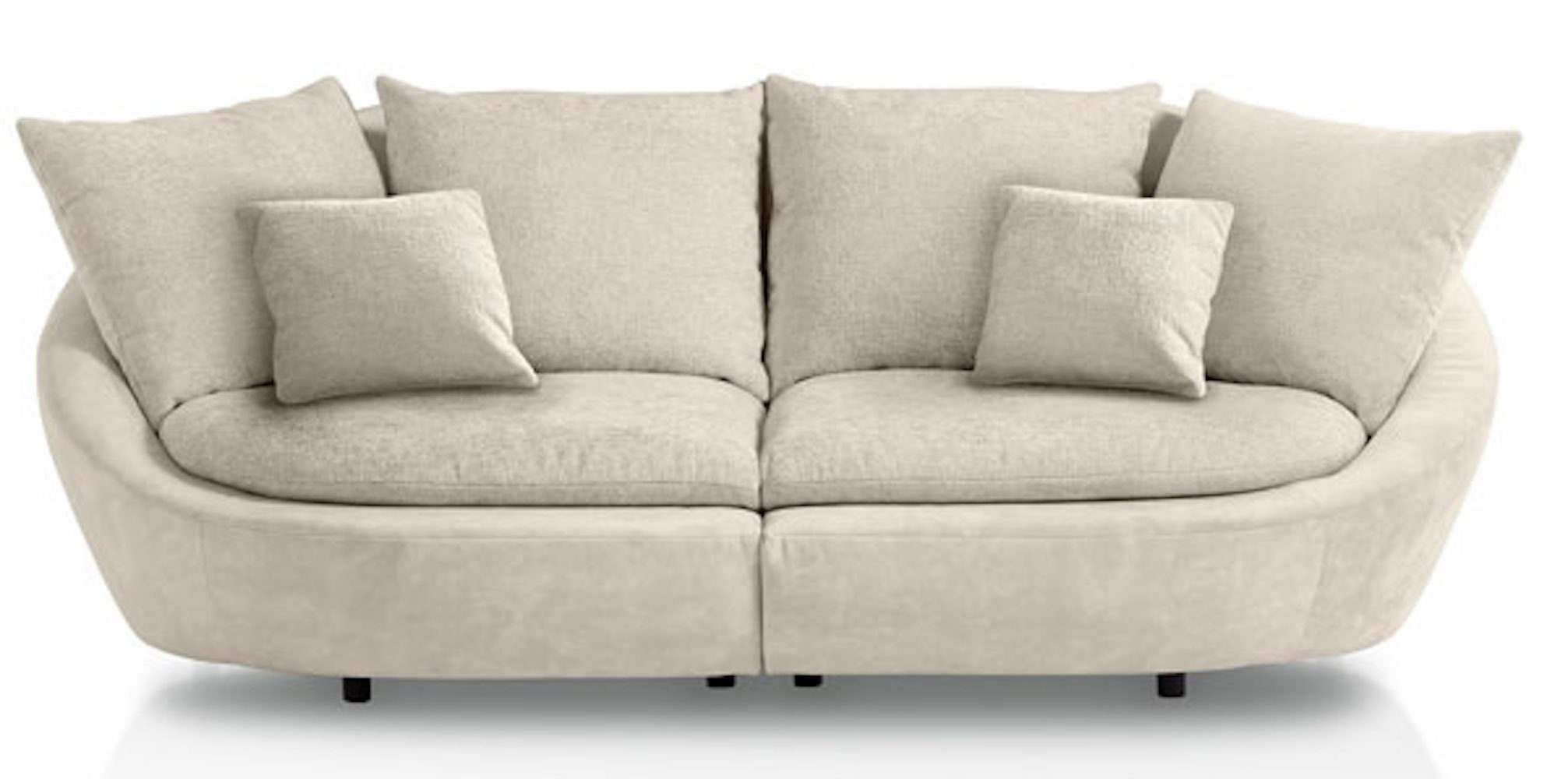Feldmann-Wohnen Big-Sofa Moroni, cremeweiß 237x129x87cm Kissen mit