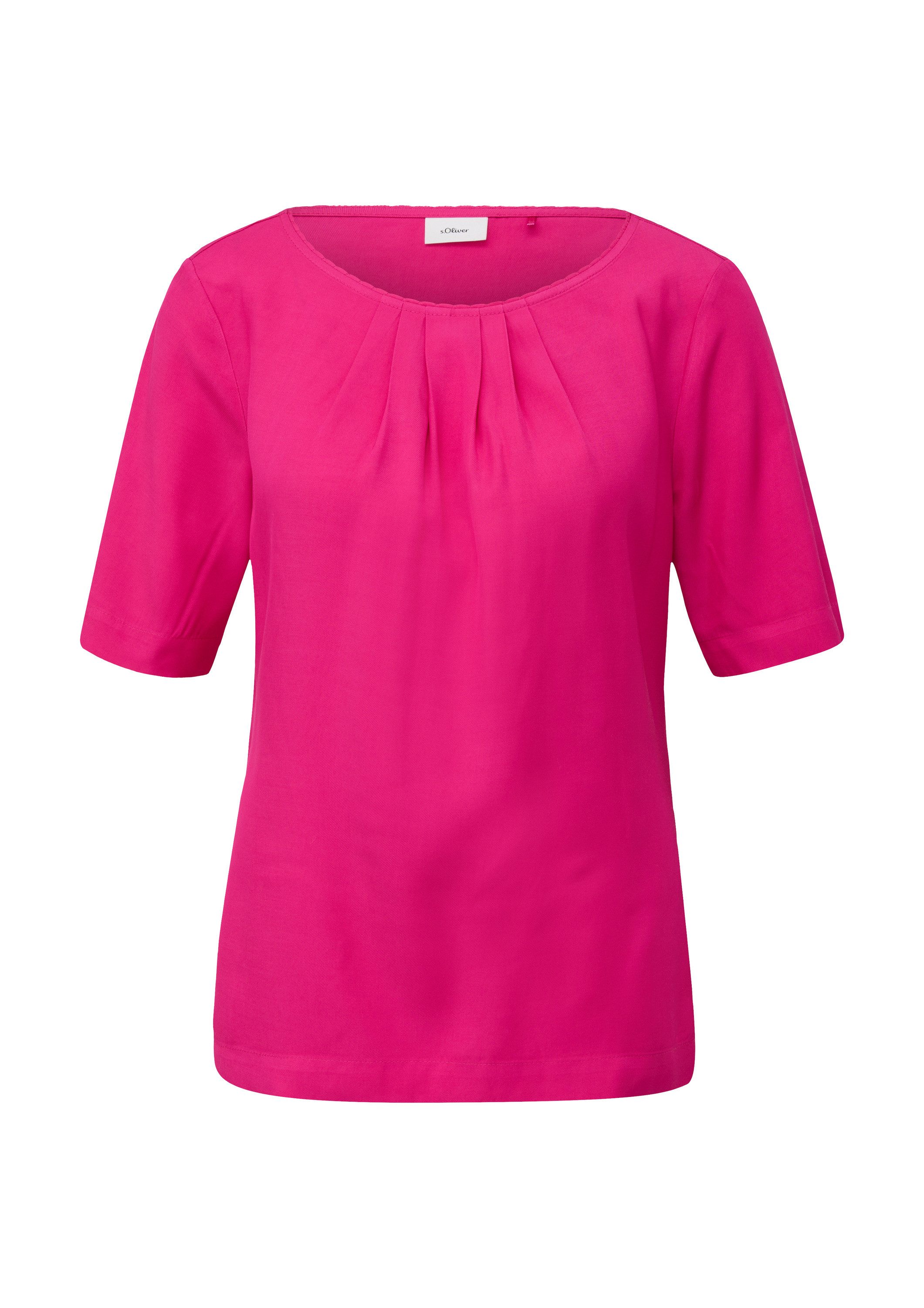 s.Oliver Kurzarmbluse Bluse Twillbluse aus Viskose günstig online kaufen