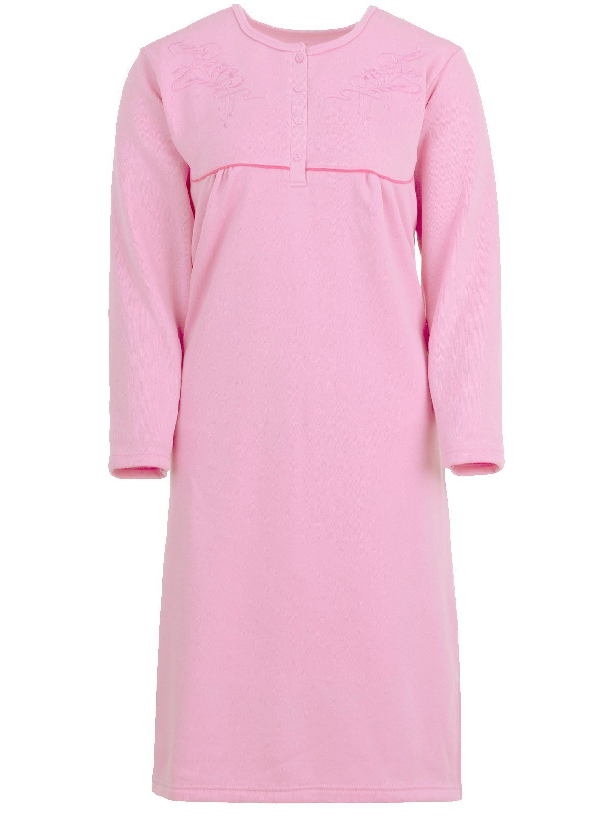 zeitlos Nachthemd Thermo Nachthemd - uni mit Stickerei günstig online kaufen