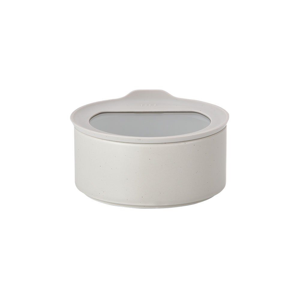 NEOFLAM® Vorratsdose FIKA One Keramik Vorratsdose 600ml - Stone White, Keramik, Silikon, (1-tlg)