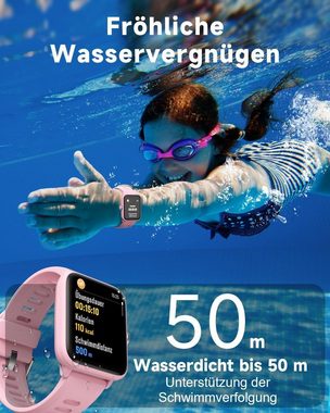BIGGERFIVE BW01 5ATM wasserdicht Kinder's Smartwatch (1,5 Zoll), Mit elegantem und schönem Design Schrittzähler, Schlafmonitor