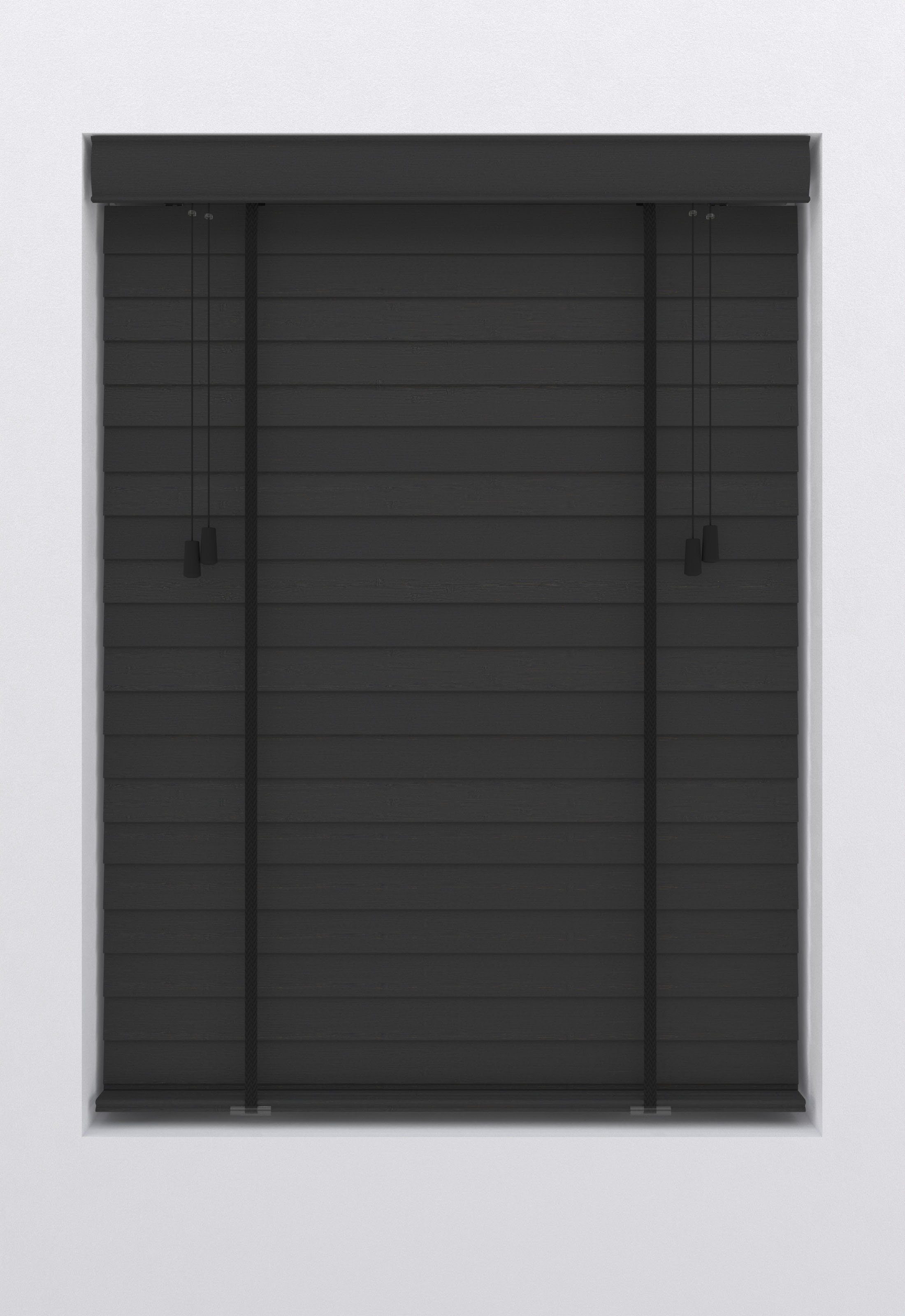 my home Jalousie Alexia, mit Bohren, freihängend, aus Bambus mit 50mm Lamellen, Bedienung durch Schnurzug