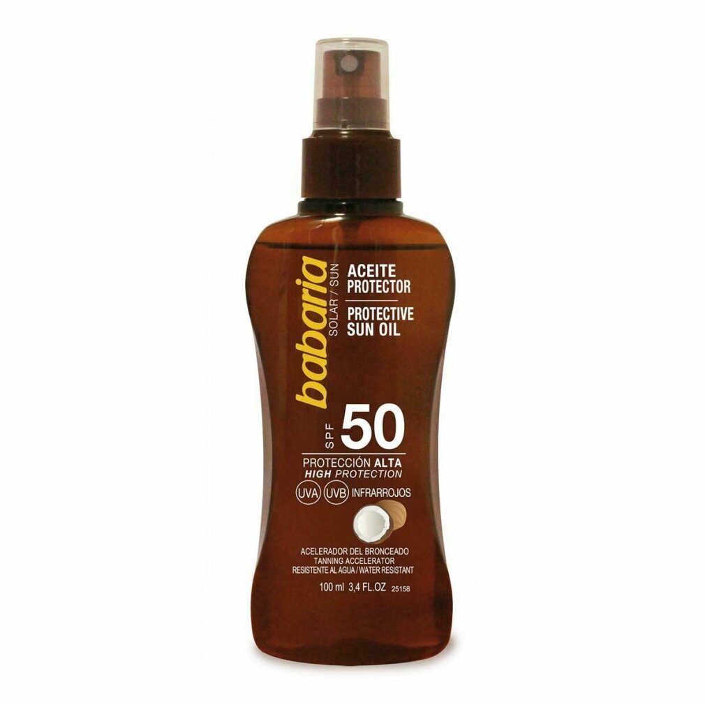 babaria Sonnenschutzpflege Protective Sun Oil Spf50 With Tahitian Monoï Oil 100ml