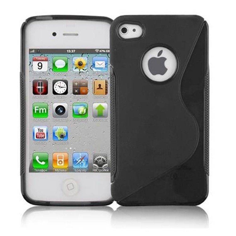 Cadorabo Handyhülle TPU S-Line Apple iPhone 4 / 4S, Flexible TPU Silikon  Handy Schutzhülle - Hülle - ultra slim