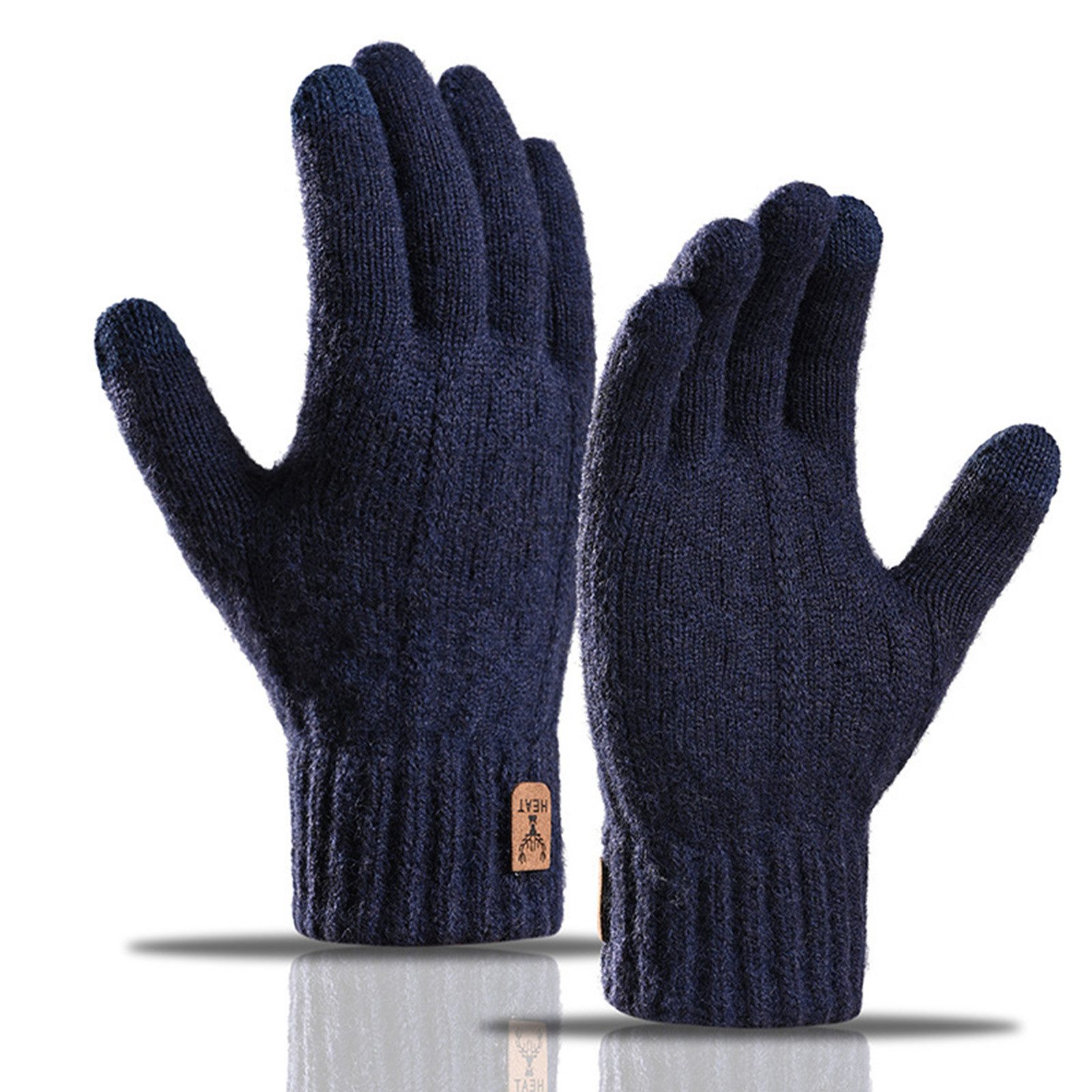 Jumpeak Strickhandschuhe Handschuhe,handschuhe winter,handschuhe herren,Arbeitshandschuhe (Spar-Set, Thermofleece-Futter) fahrradhandschuhe herren,arbeitshandschuhe herren,4 Farben,Kälteschutz