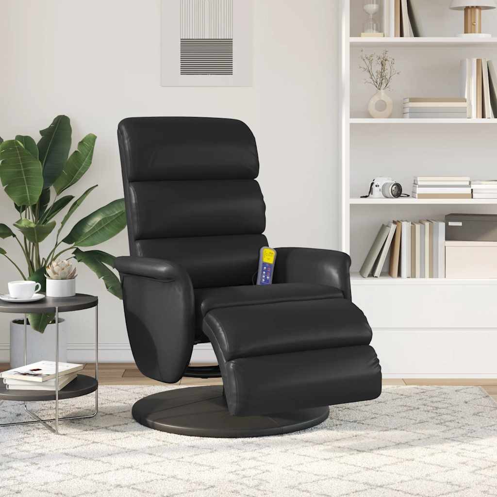 vidaXL Sessel Massagesessel mit Fußteil Schwarz günstig online kaufen