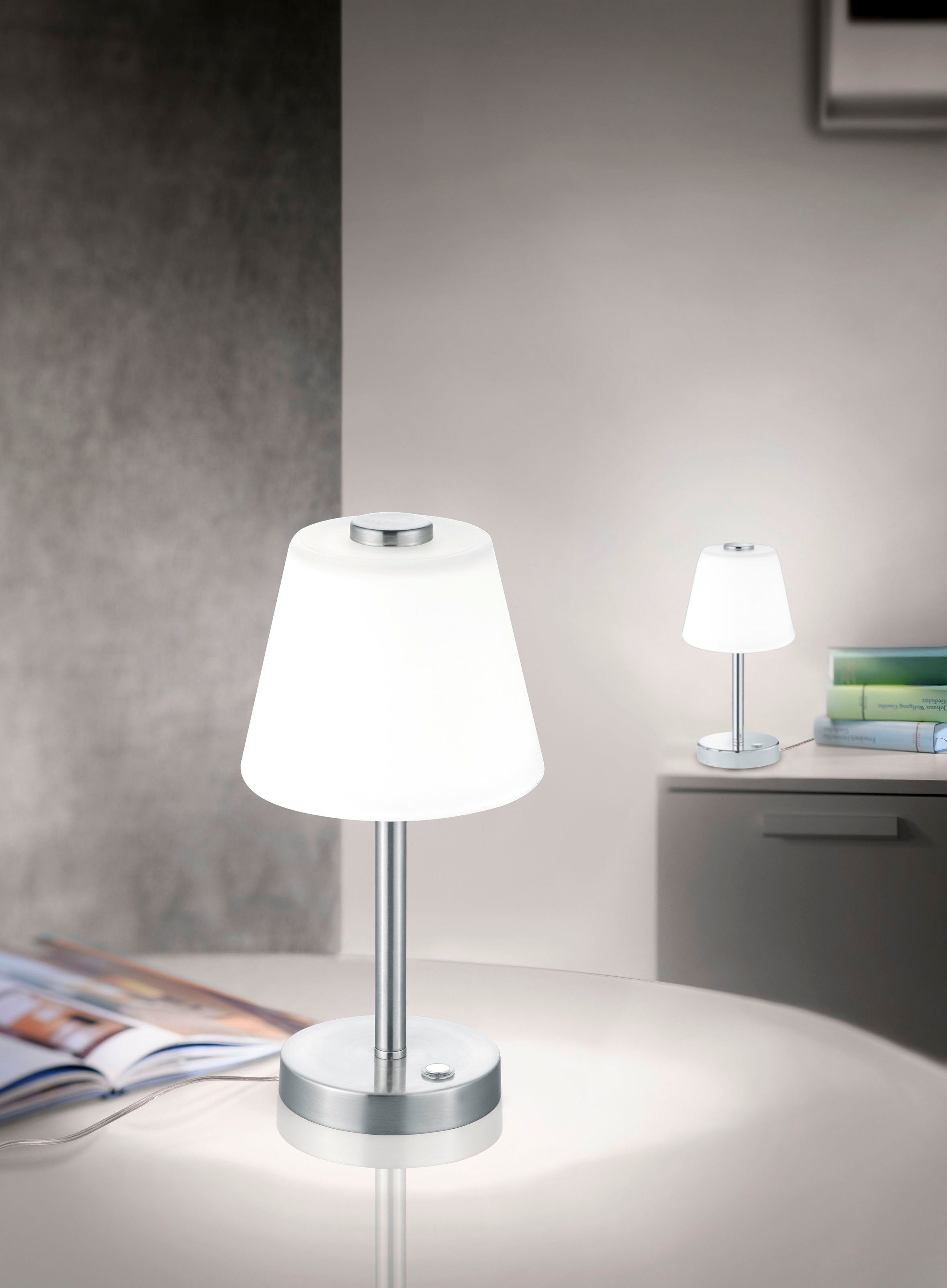 TRIO Leuchten LED Tischleuchte Emerald, Dimmfunktion, LED fest integriert, Warmweiß, Tischlampe mit 4 fach TOUCH-Dimmer in klassischem Design