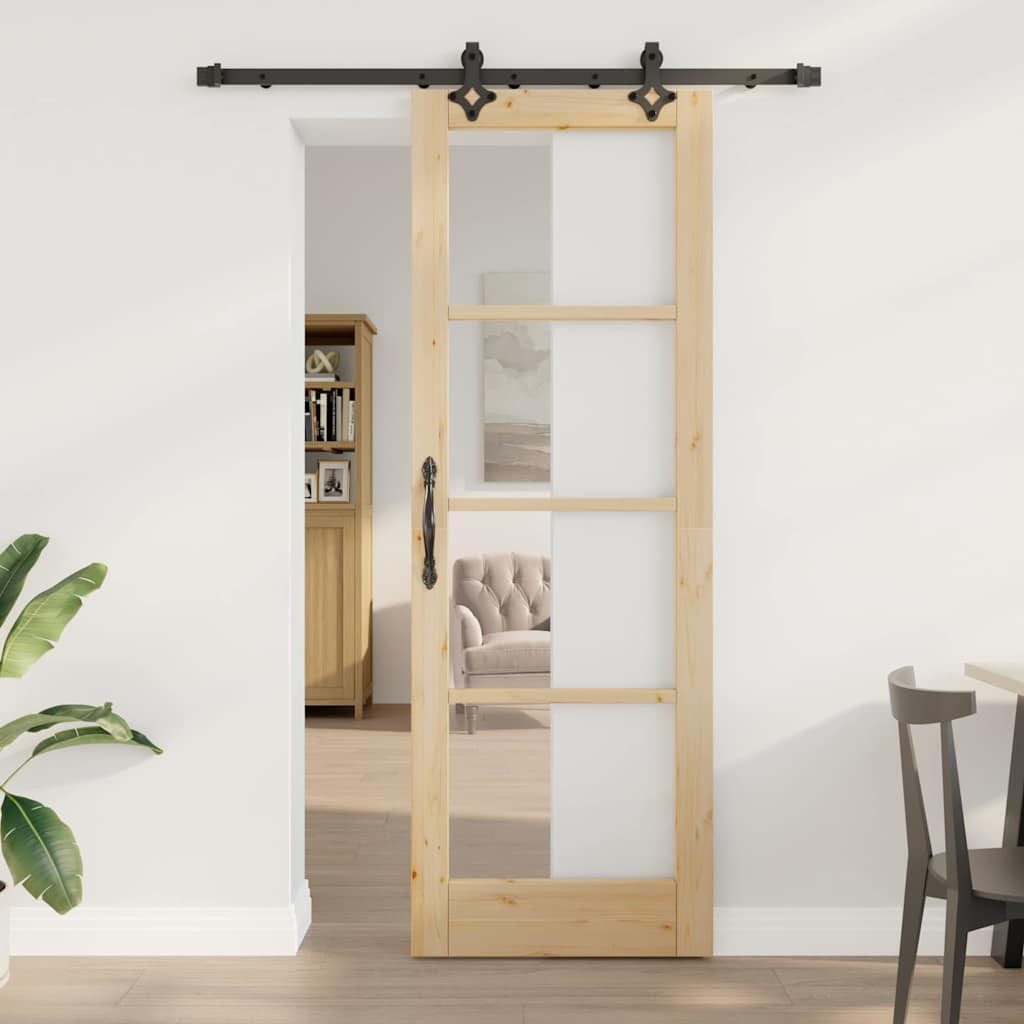vidaXL Zimmertür Schiebetür mit Hardware-Set 735x211 cm Massivholz Kiefer