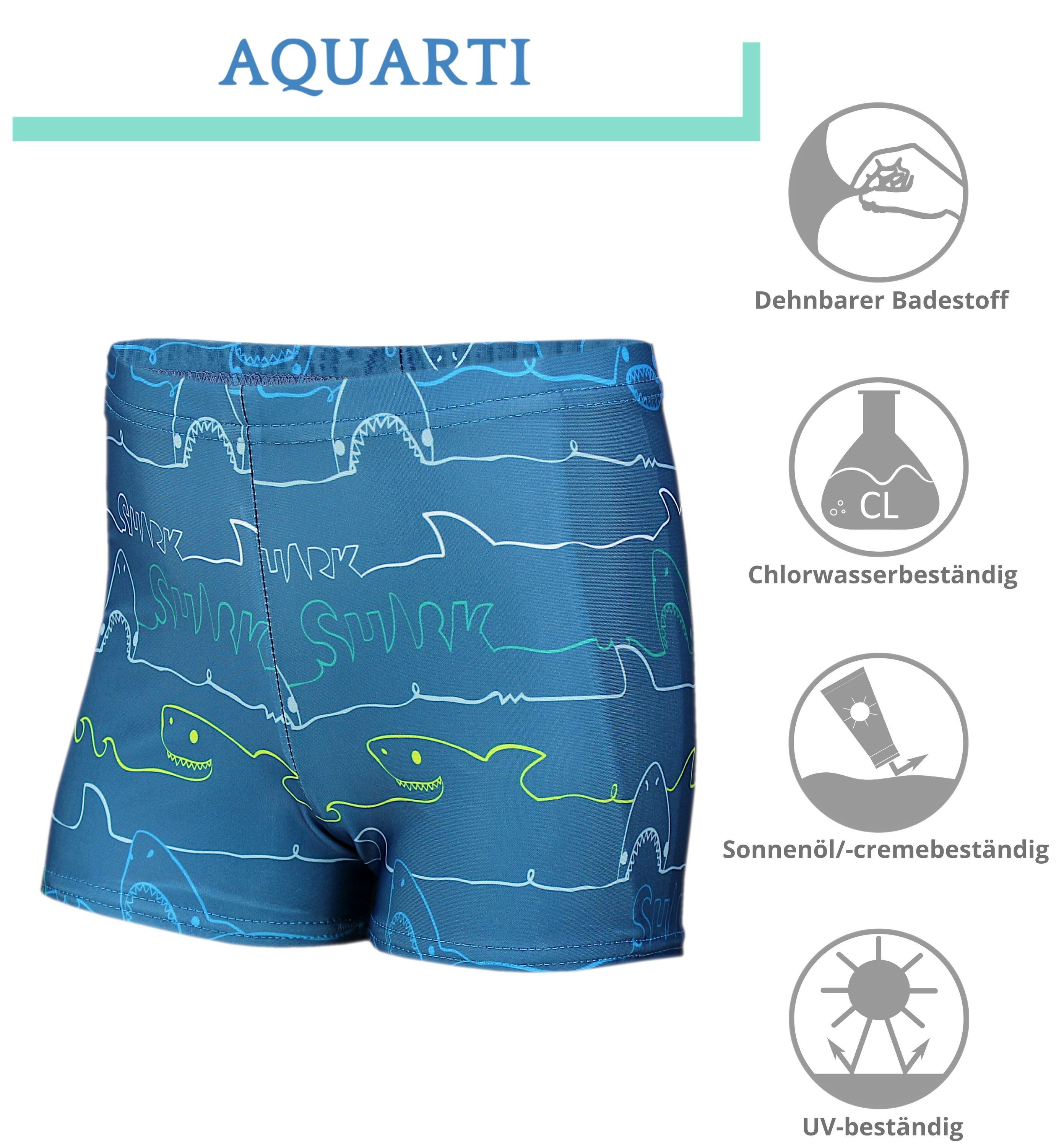 Aquarti Badehose Aquarti Jungen Badehose Gestreift mit Motiven