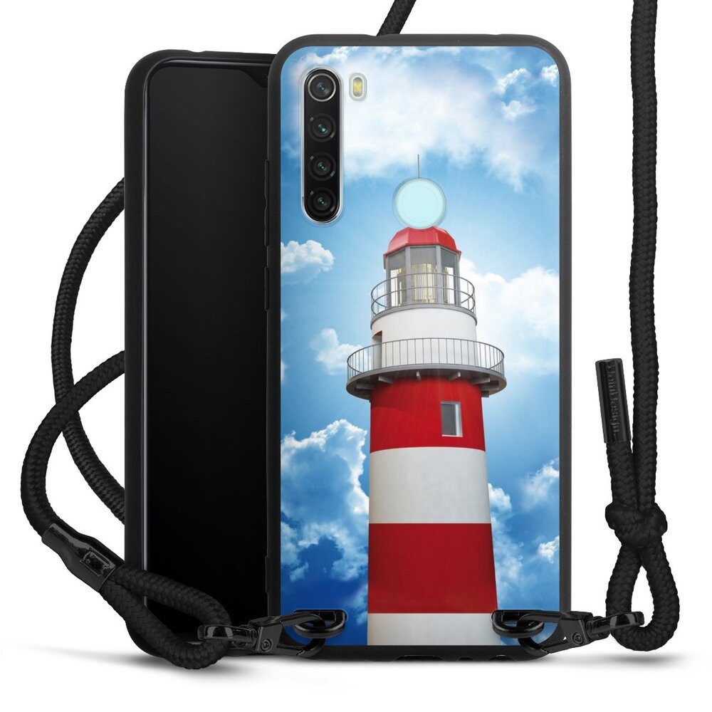 DeinDesign Handyhülle Leuchtturm Wolke Himmel Leuchtturm, Xiaomi Redmi Note 8 Premium Handykette Hülle mit Band Cover mit Kette