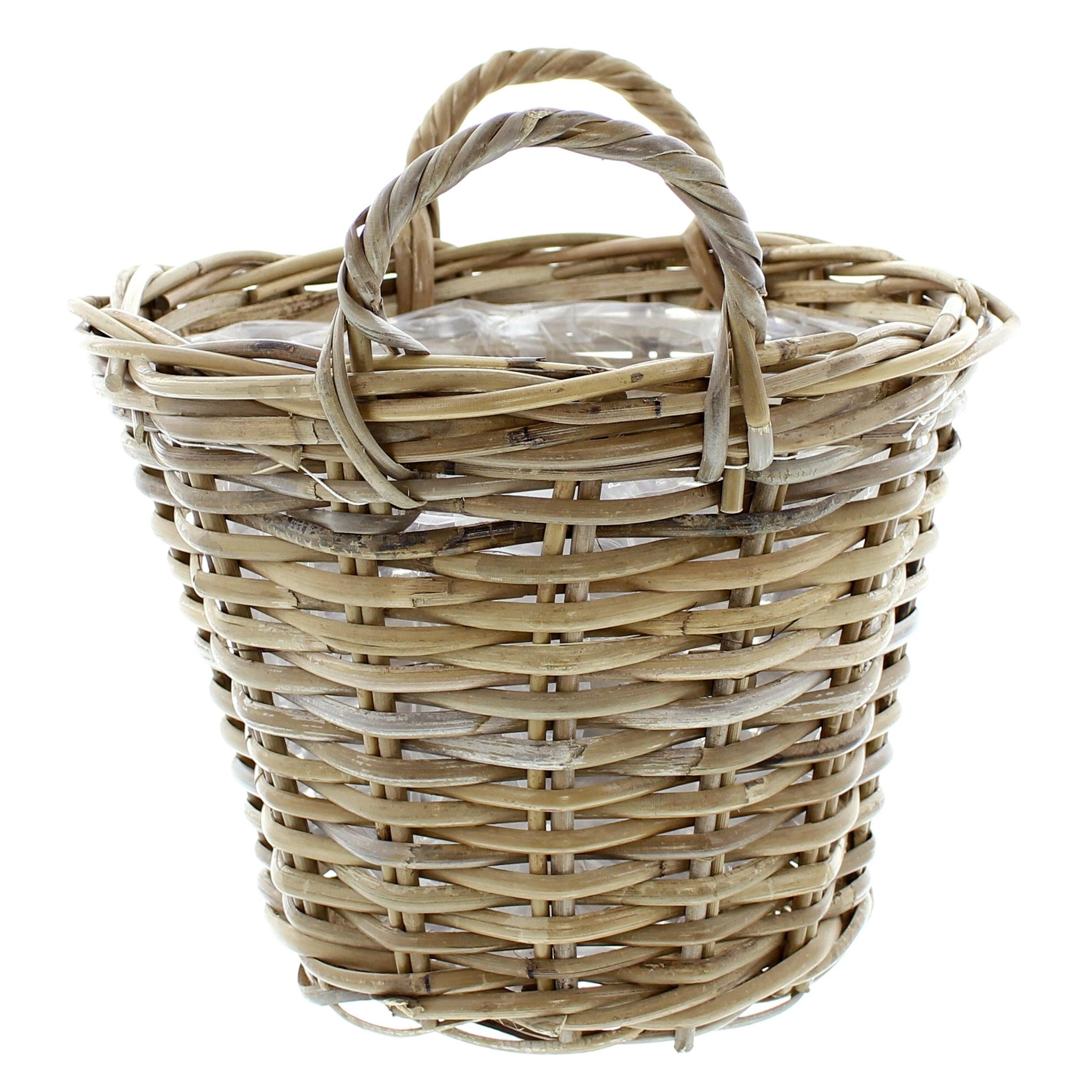 Frank Flechtwaren Allzweckkorb Pflanzkorb Rattan klein Ø 30x23cm – Blumentopf