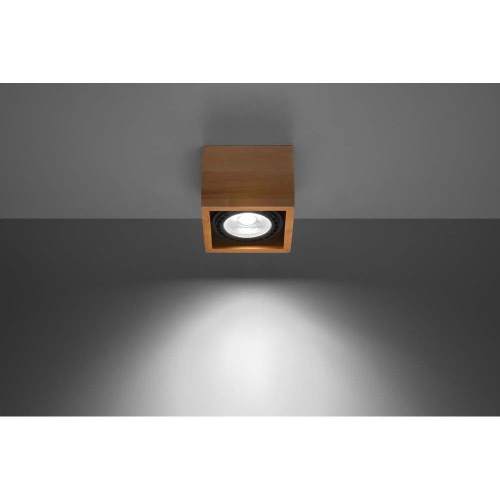 etc-shop Deckenstrahler, Leuchtmittel nicht inklusive, Deckenleuchte Deckenlampe Würfel Holz L 14 cm Wohnzimmer Schlafzimmer