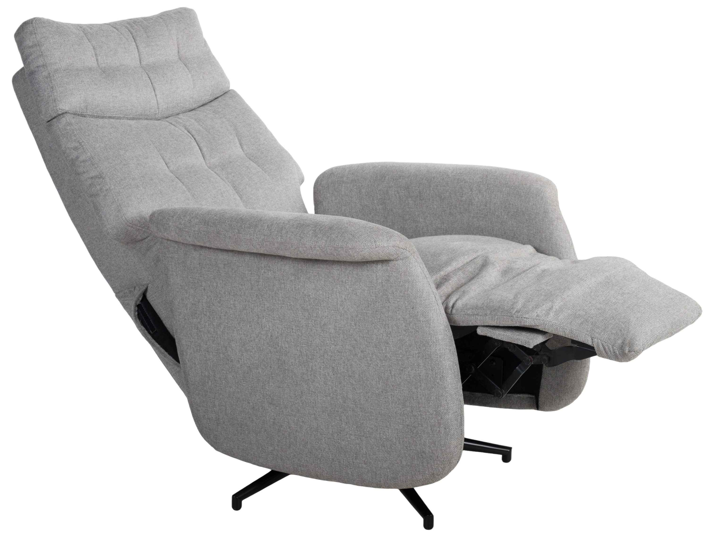 Duo Collection Relaxsessel Peralta, 360° Drehfunktion, steingrau, Webstoff - 78x107x93cm (BxHxT)