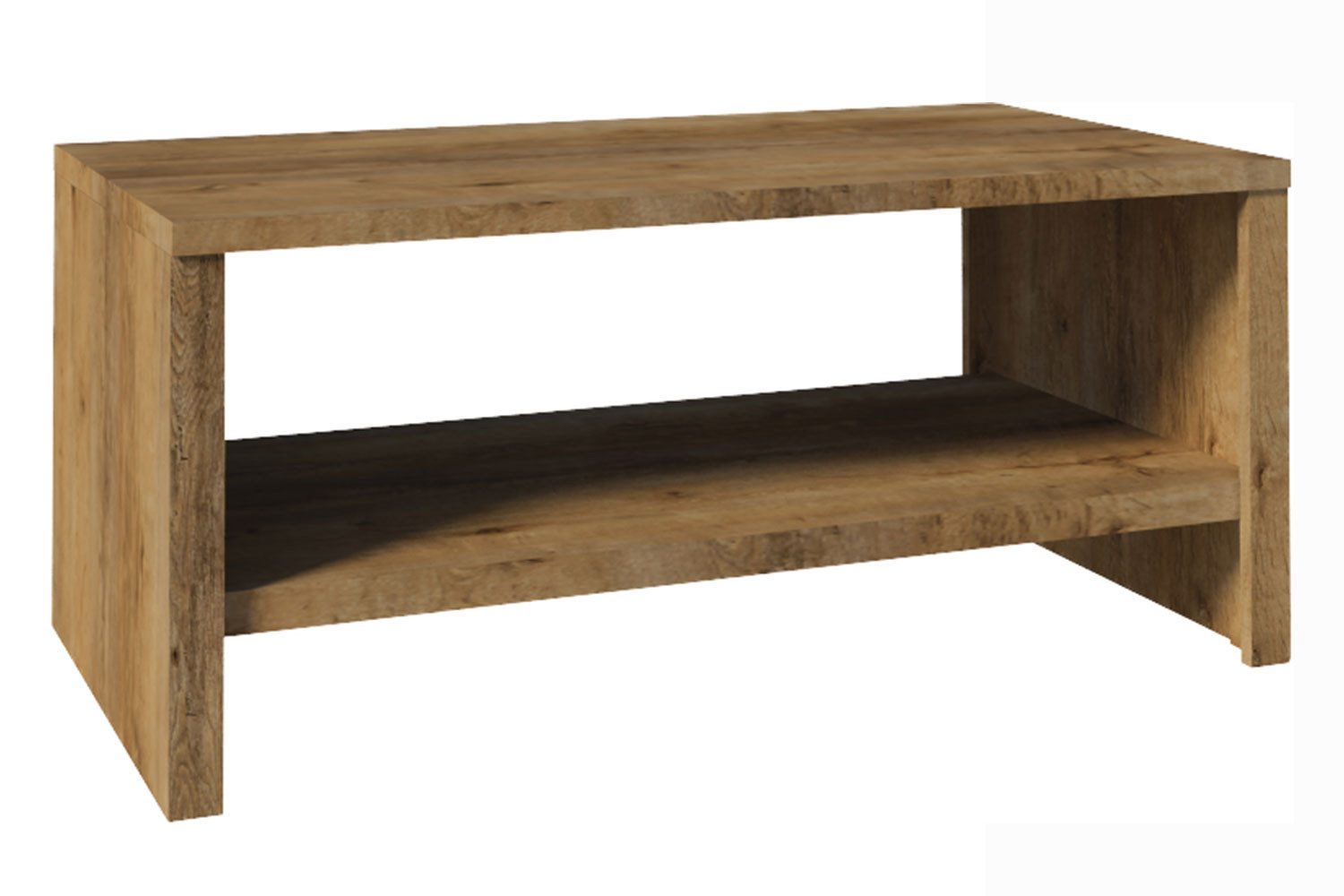 Feldmann-Wohnen Couchtisch Montana (mit 1 Tischplatte, mit 1 Ablagafläche, 1-St., moderne Optik, mit 1 Tischplatte, mit 1 Ablagafläche), 120x60cm Eiche Lefkas mit Ablage