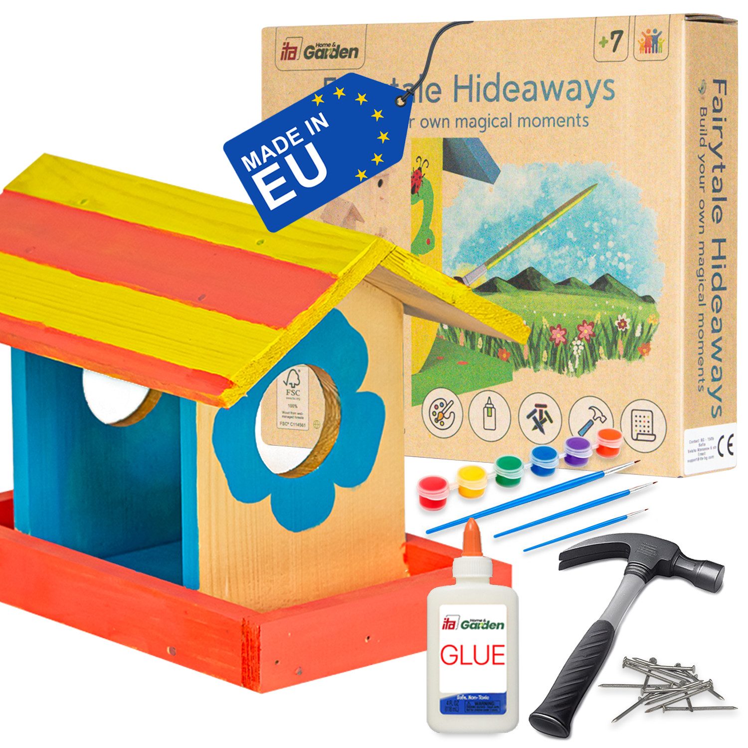 ITA Nistkasten Vogelfutterhaus DIY Bastelset zum Zusammenbauen und Bemalen, günstig online kaufen