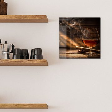 DEQORI Magnettafel 'Whiskeyglas und Zigarre', Whiteboard Pinnwand beschreibbar