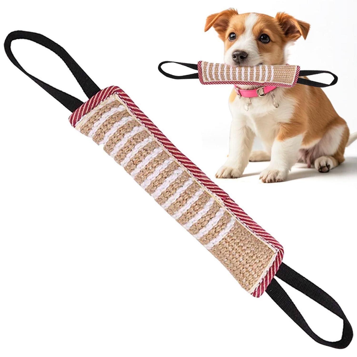 LuxusKollektion Tier-Beschäftigungsspielzeug Hundespielzeug Beisswurst Jute 2 Griffe, Textil