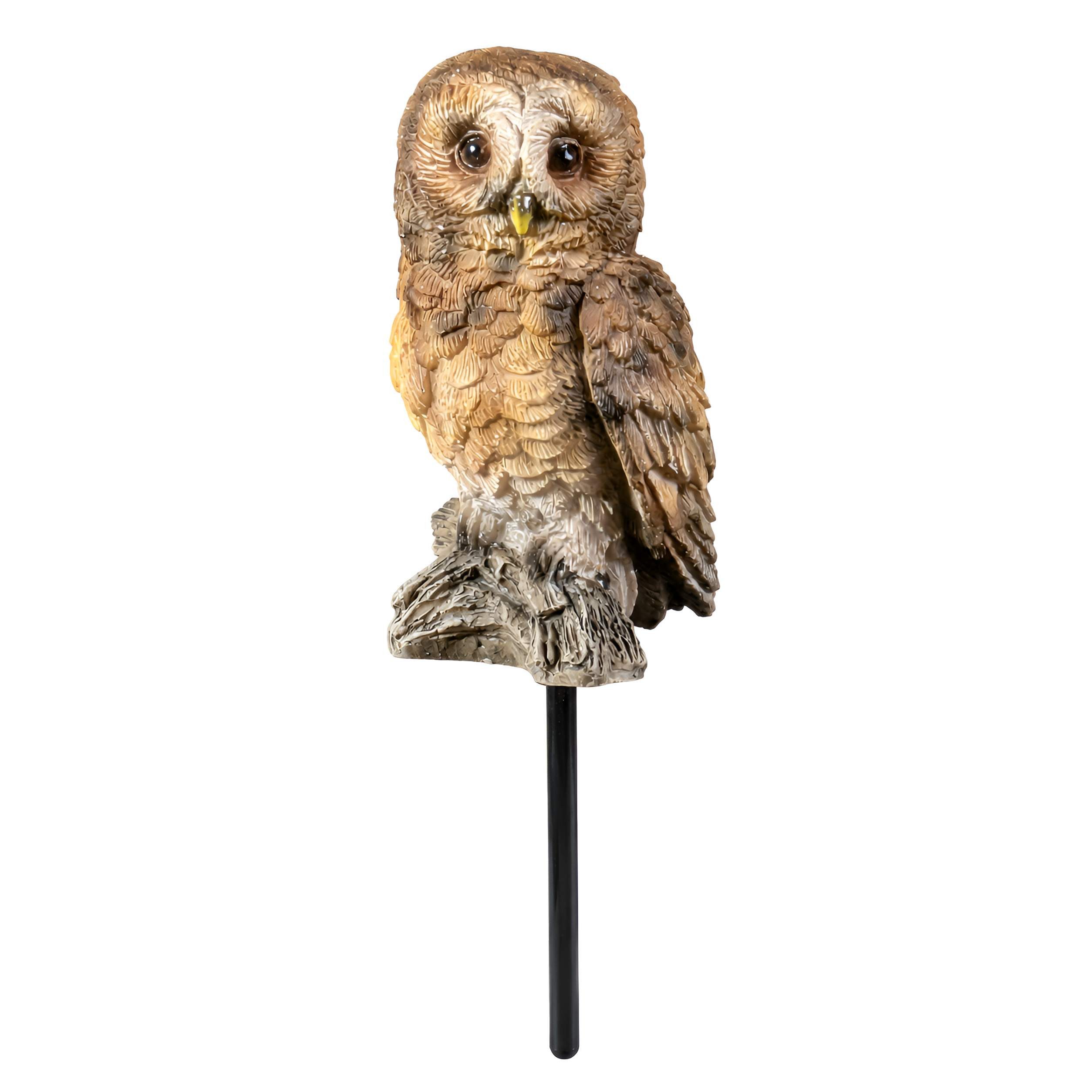 colourliving Tierfigur Dekorativer Gartenstecker – Blumen u. Pflanzenstecker (Modell wählen) (1 St), Verfügbare Varianten: Ferkel, Igel, Eule Braun, Eule Weiß