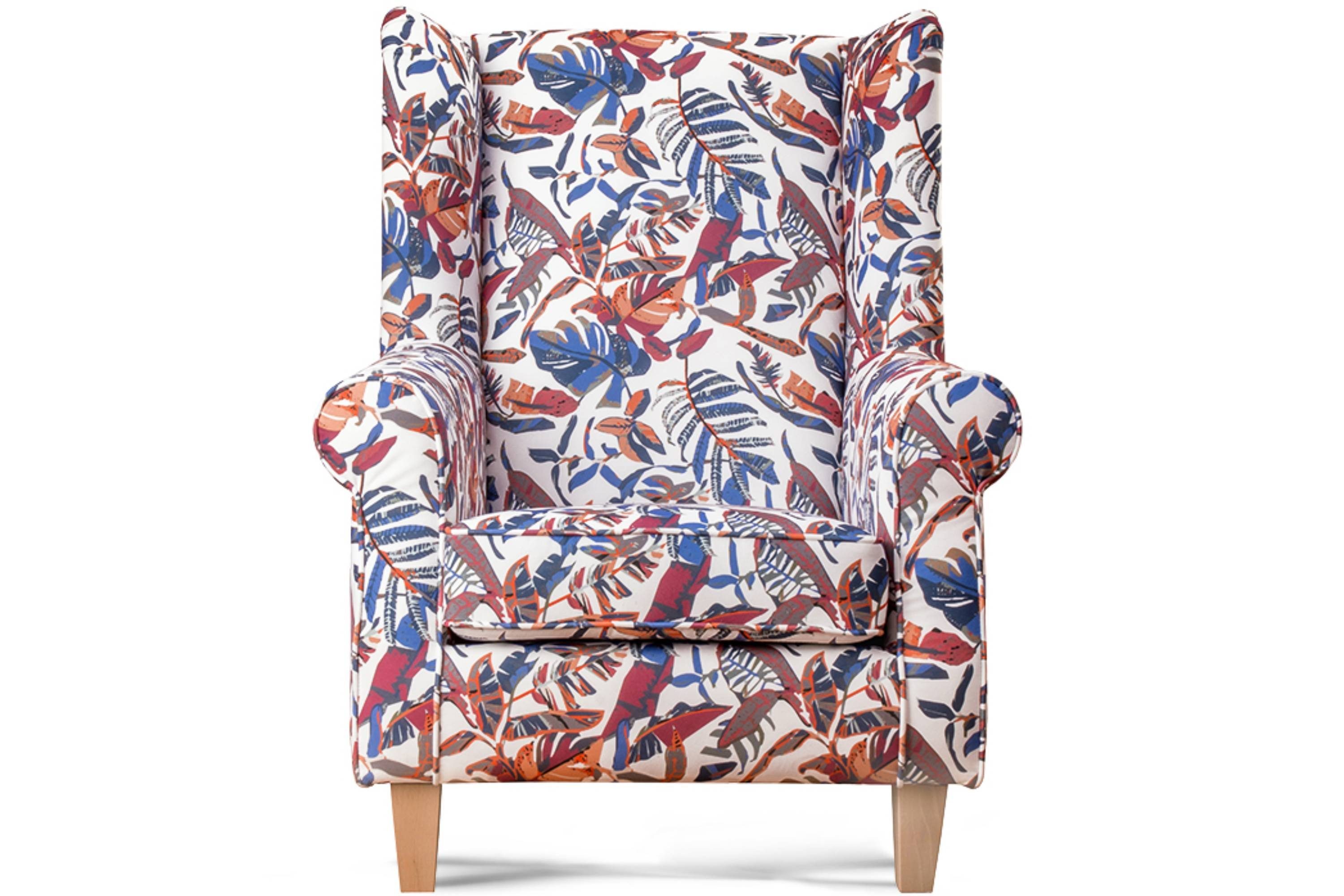 KONSIMO® Ohrensessel MILES Gepolsterter Sessel, mit Armlehnen, Massivholzbeine