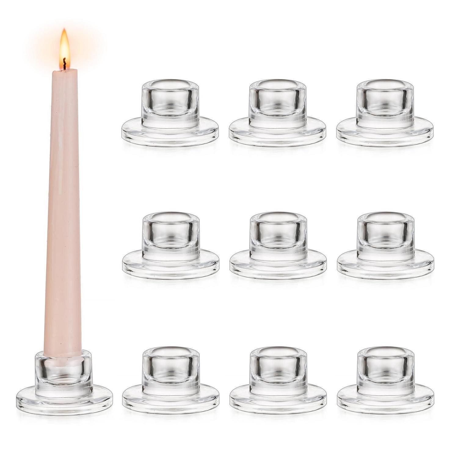 LuxusKollektion Tischkerzenhalter Kerzenständer Glas 10er Set (10 St)