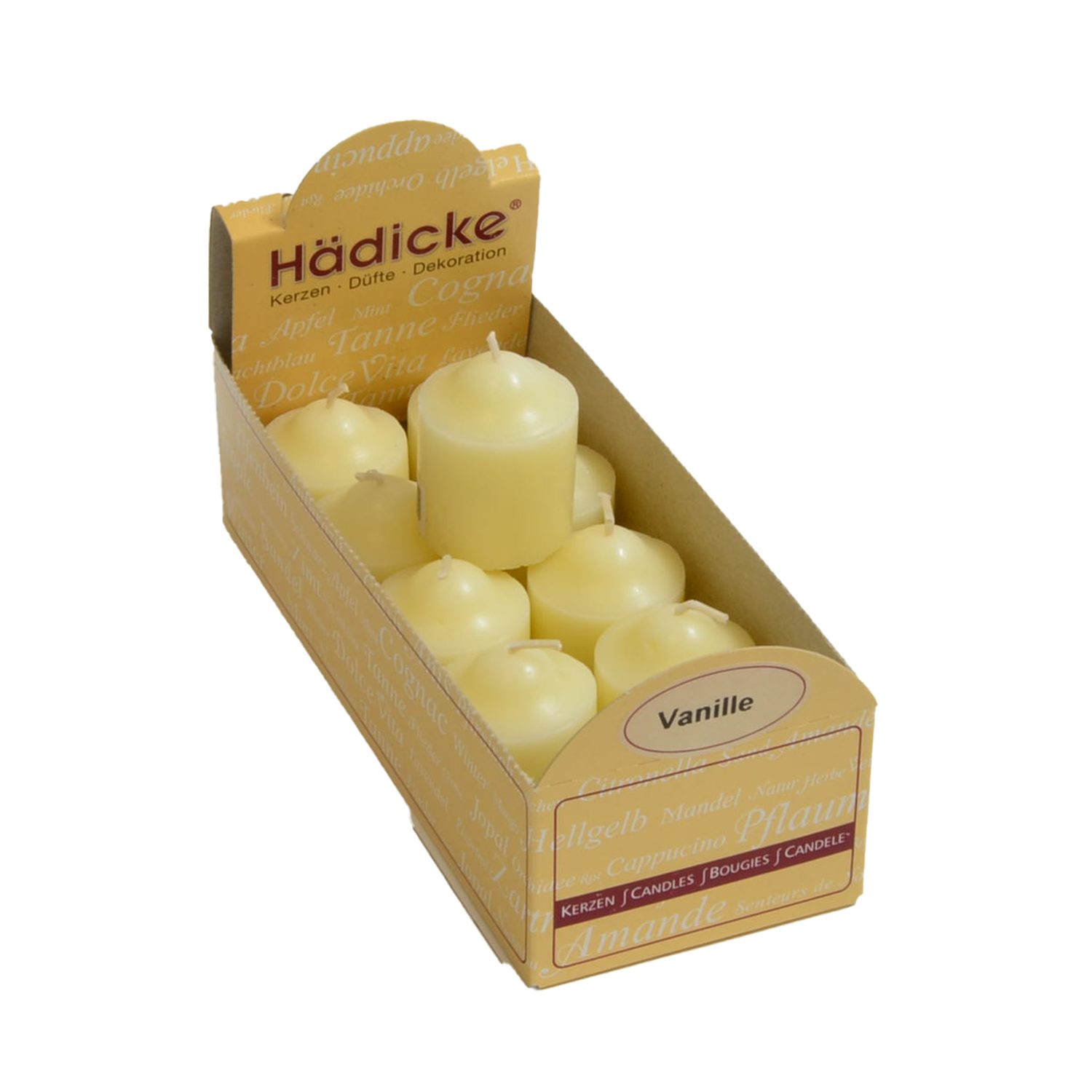 Hädicke Duftkerze Votiv Duftkerze creme Vanille im 10er Pack intensiv dufte günstig online kaufen