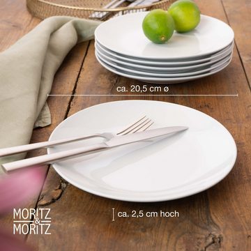 Moritz & Moritz Tafelservice BASIC Dessertteller Set (6-tlg), 6 Personen, für 6 Personen - spülmaschinen- und mikrowellengeeignet