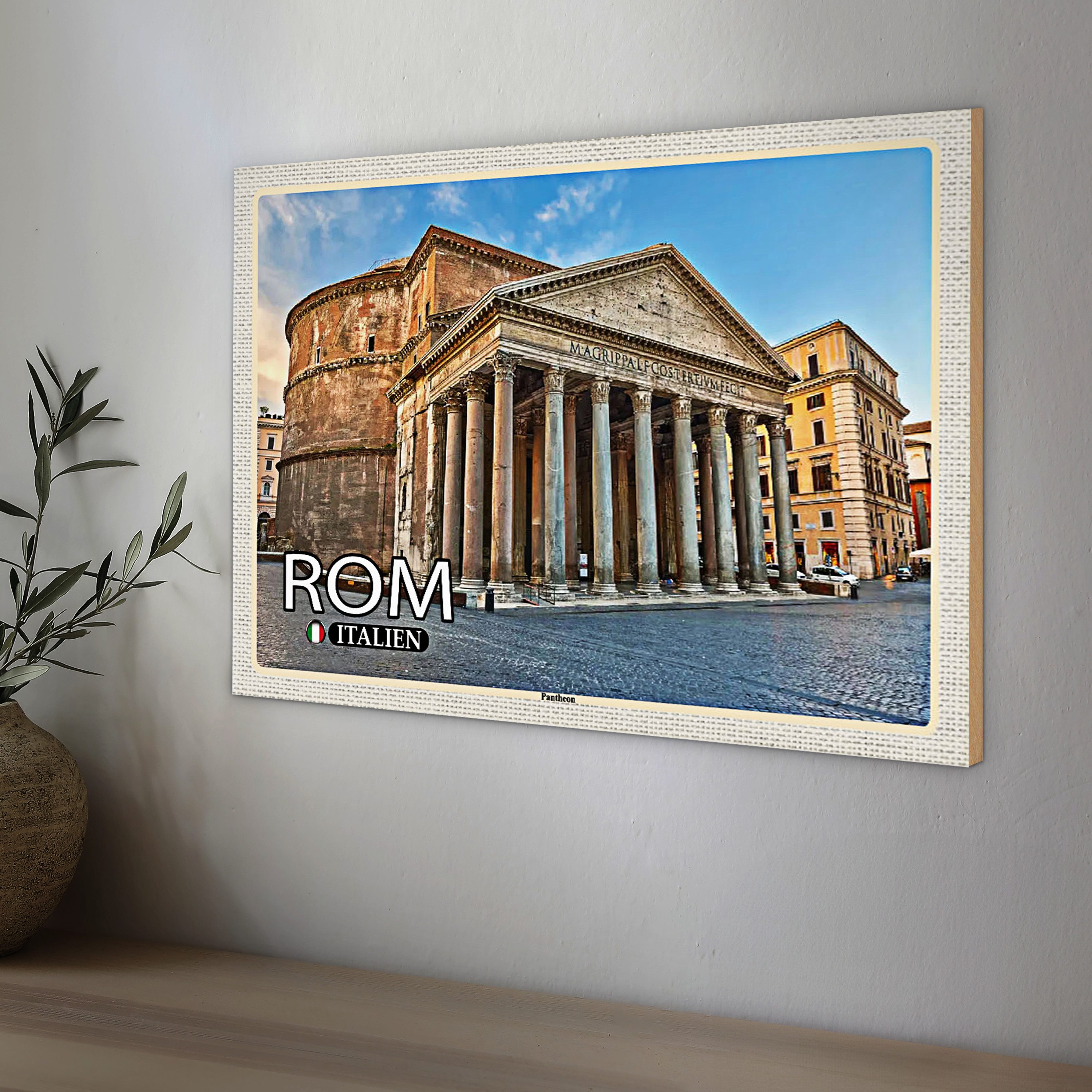 Roomando Holzbild Reise Rom Italien Pantheon Baukunst 40x30cm