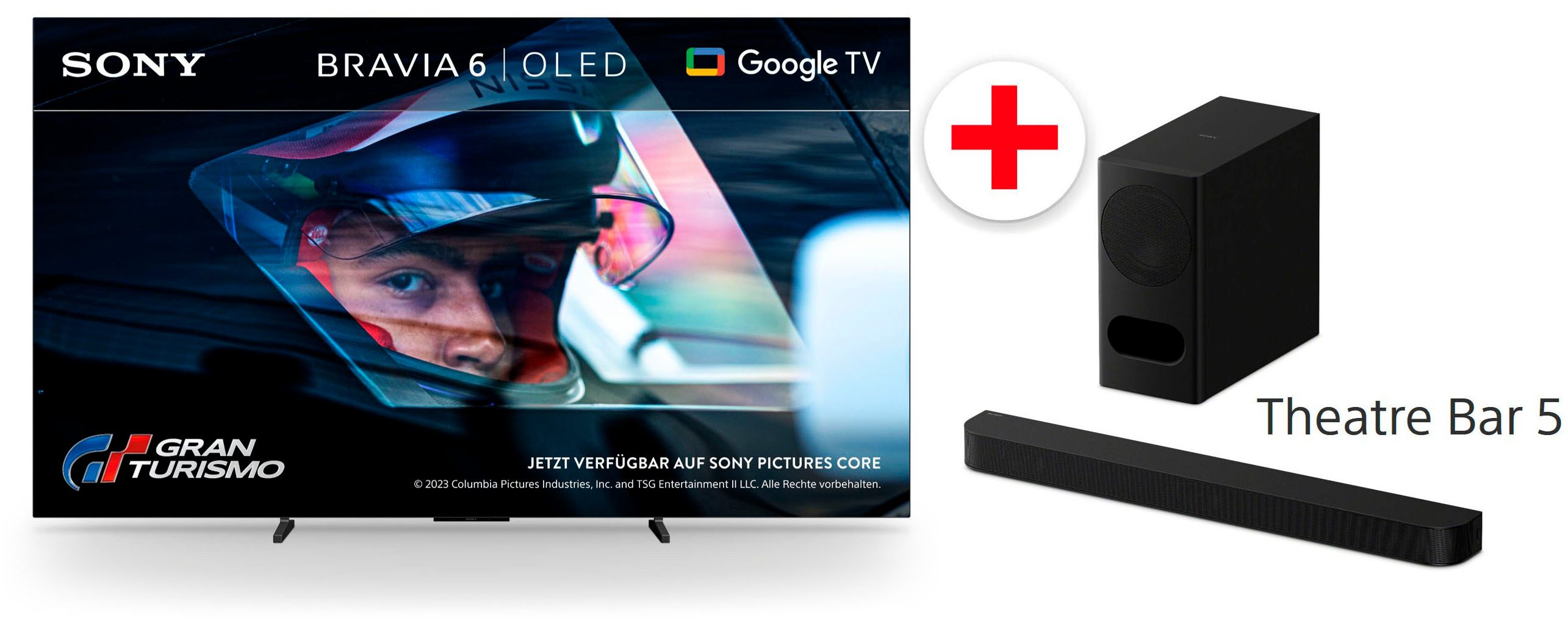 Sony K-65A65 OLED-Fernseher (164 cm/65 Zoll, 4K Ultra HD, Android TV, Google TV, Set: BRAVIA 6 OLED-Fernseher + Theatre Bar 5)