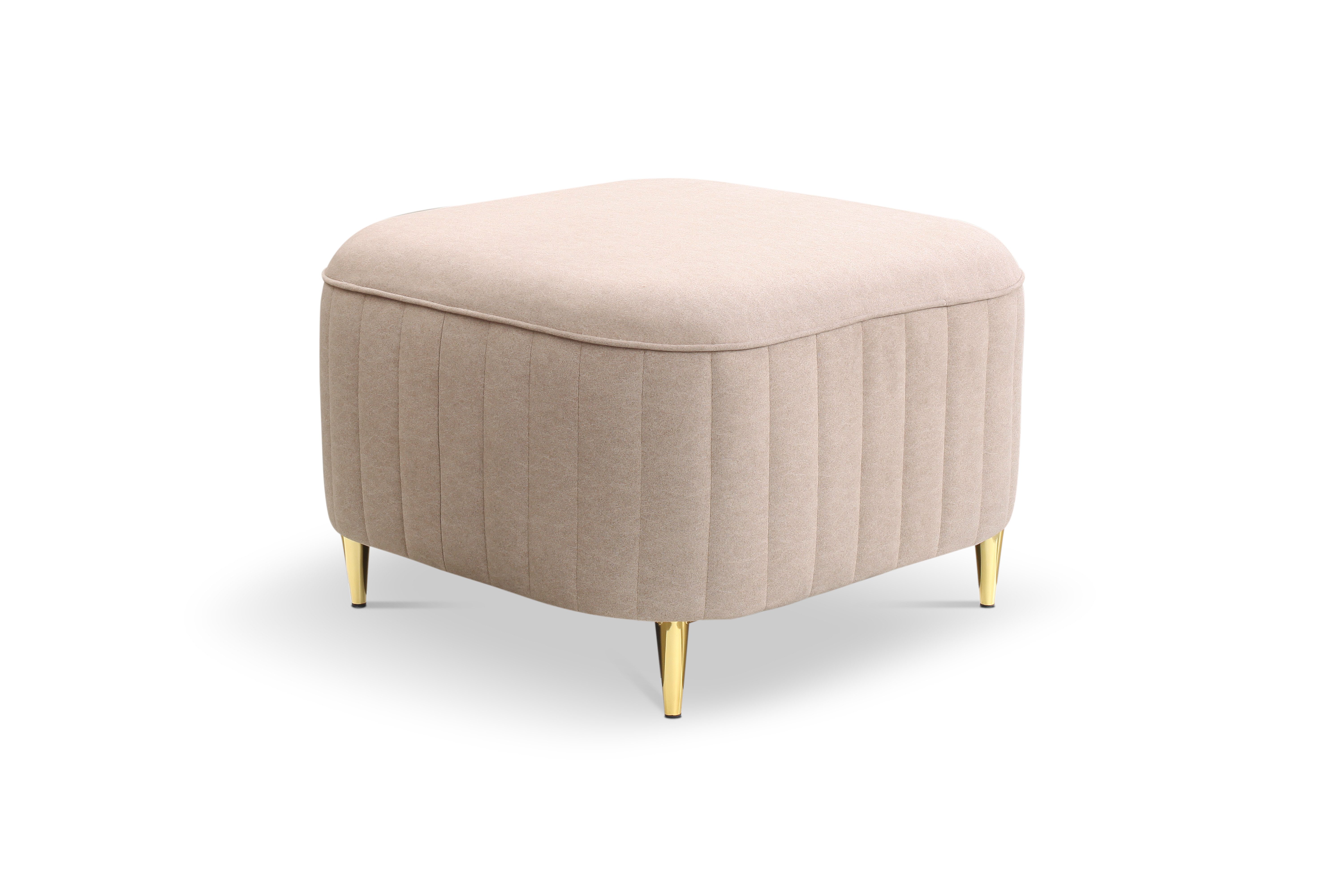 Goldstoff Pouf Eleganter Hocker - Komfortabler Sitz und stilvoller Pouffe Wohnzimmer (Komfortabler Pouf Hocker - Vielseitiger Pouffe Wohnzimmer für jeden Raum, 1-St., Stylischer Pouffe Wohnzimmer - Moderner Pouf Hocker für Sitz und Deko), Moderner Pouffe Wohnzimmer - Vielseitiger Pouf Hocker für jeden Raum