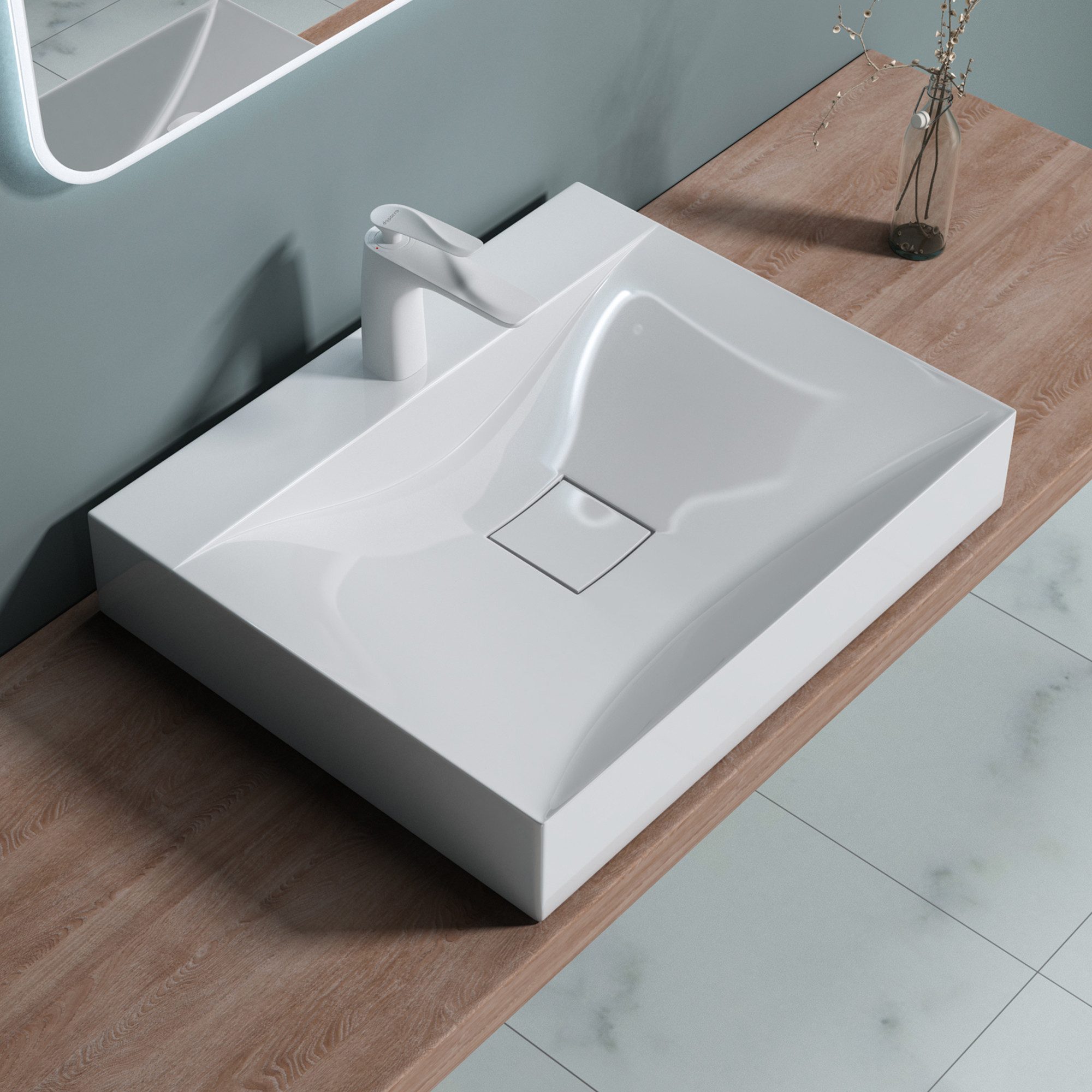 doporro Waschbecken Aufsatzwaschbecken Mineralguss Gussmarmor Waschtisch günstig online kaufen
