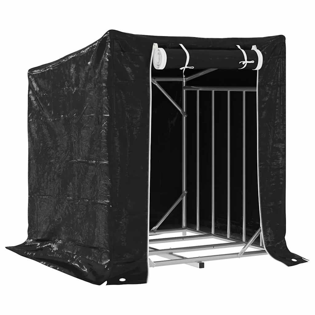 vidaXL Kaminholzregal Brennholzregal mit Regenschutz 101x61x110,5 cm Verzinkter Stahl