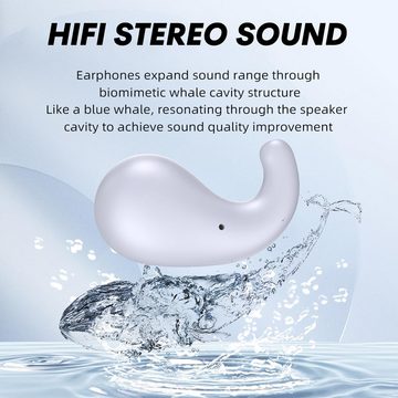 Xmenha Hi-Fi Stereo Sound und aktive Geräuschunterdrückung In-Ear-Kopfhörer (Ergonomisches Design für angenehmes Tragegefühl und optimale Anpassung an den Gehörgang. Extrem leicht und fast unsichtbar., Unsichtbare und Miniatur für optimalen Schlafkomfort und klaren Klang)