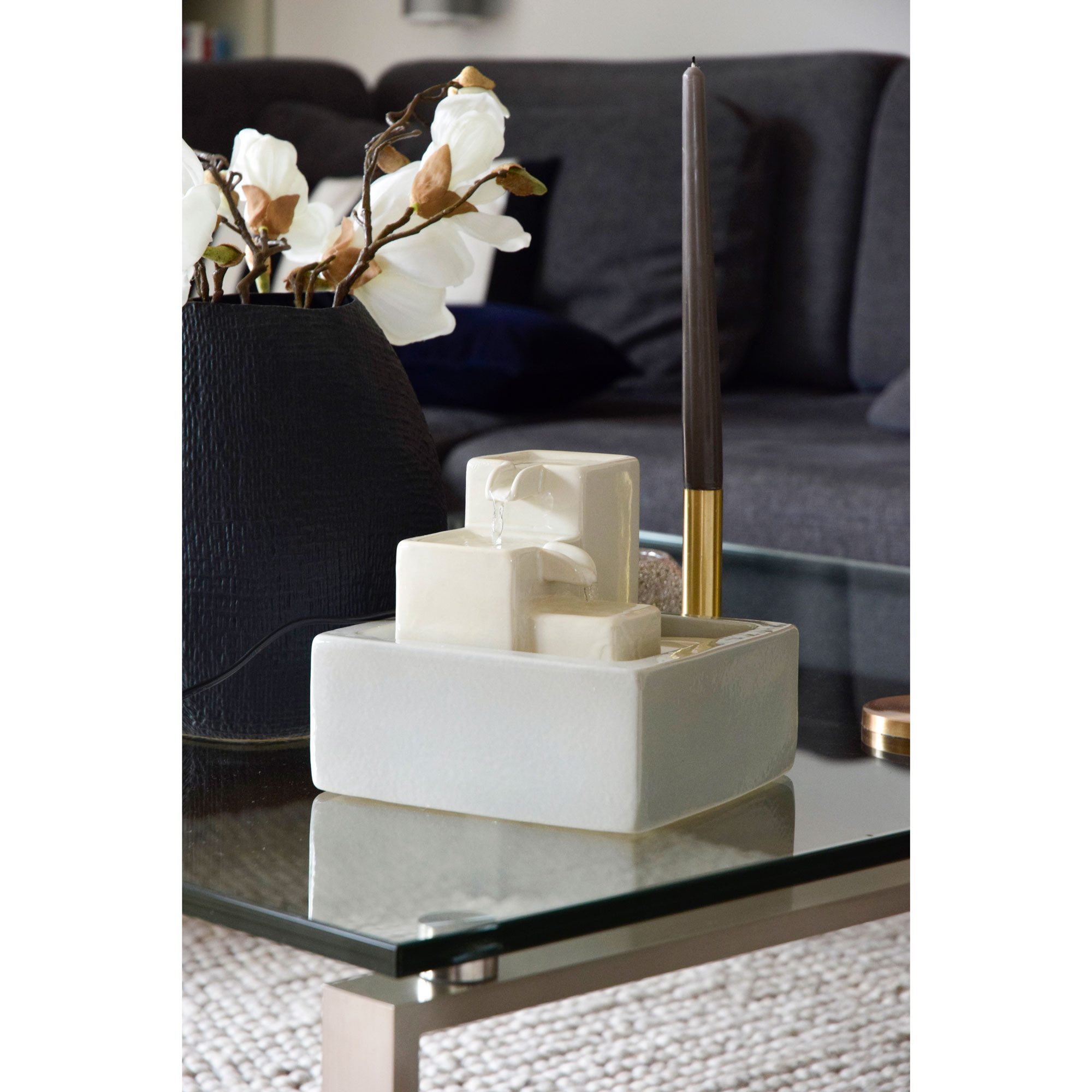 dobar Weinregal dobar Dreistufiger Design Zimmerbrunnen Keramik, Blau, 14x1 günstig online kaufen