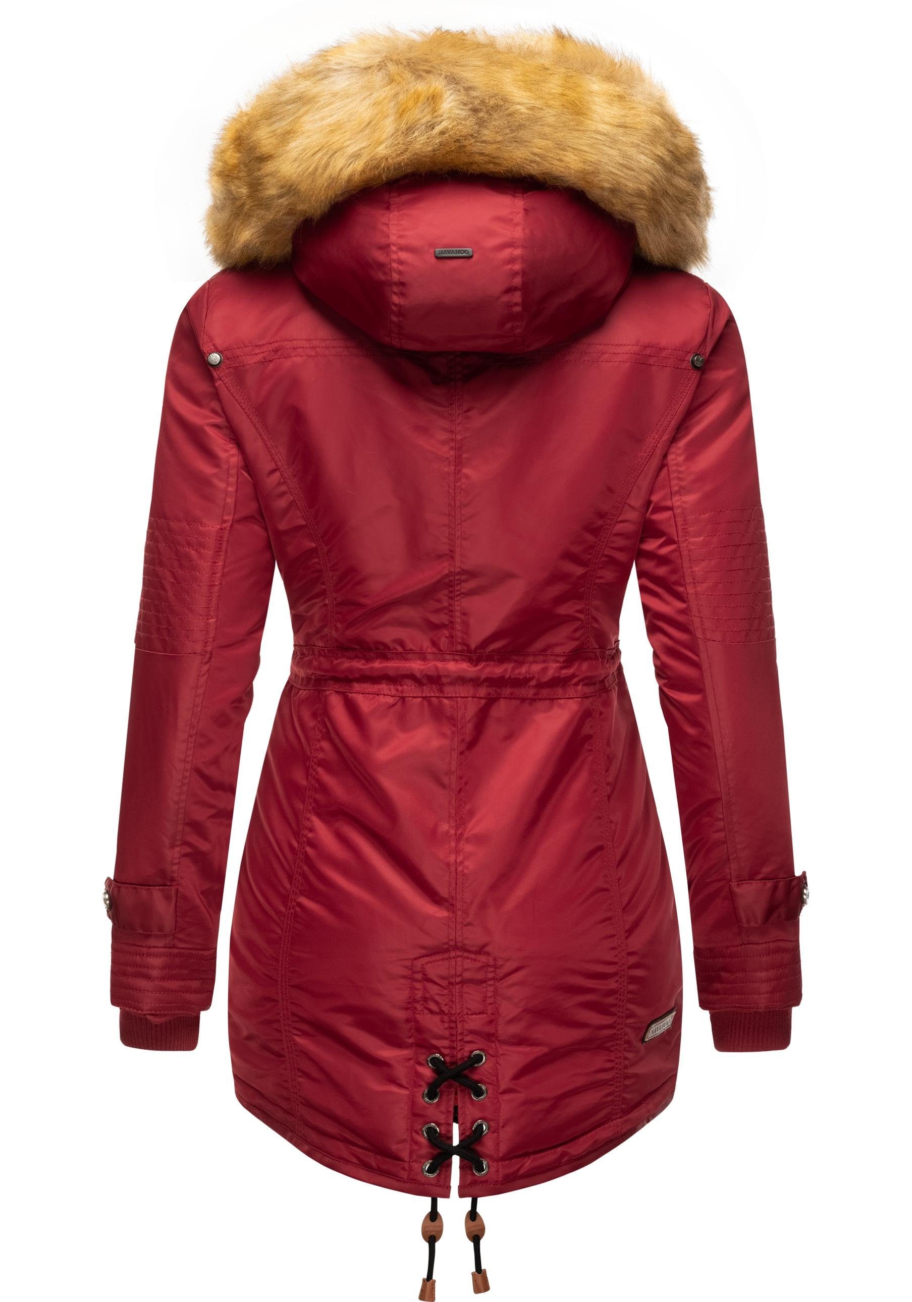 Navahoo Wintermantel La Viva hochwertiger Winterparka mit großem Kunstfell