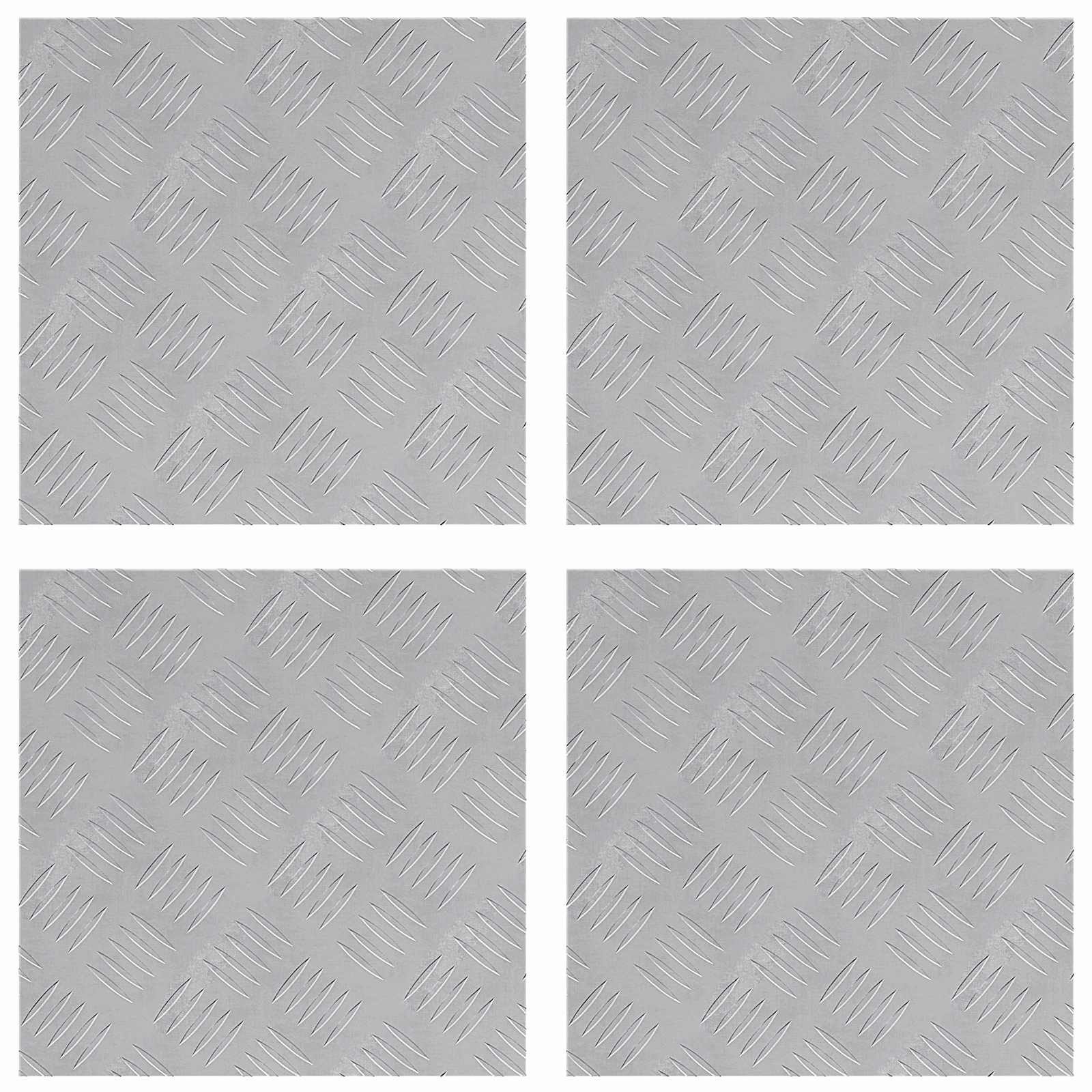 vidaXL Stufenmatte Treppe Tritt Quadratisch 4 pcs Silber 40 x 40 cm Aluminium, Quadratisch