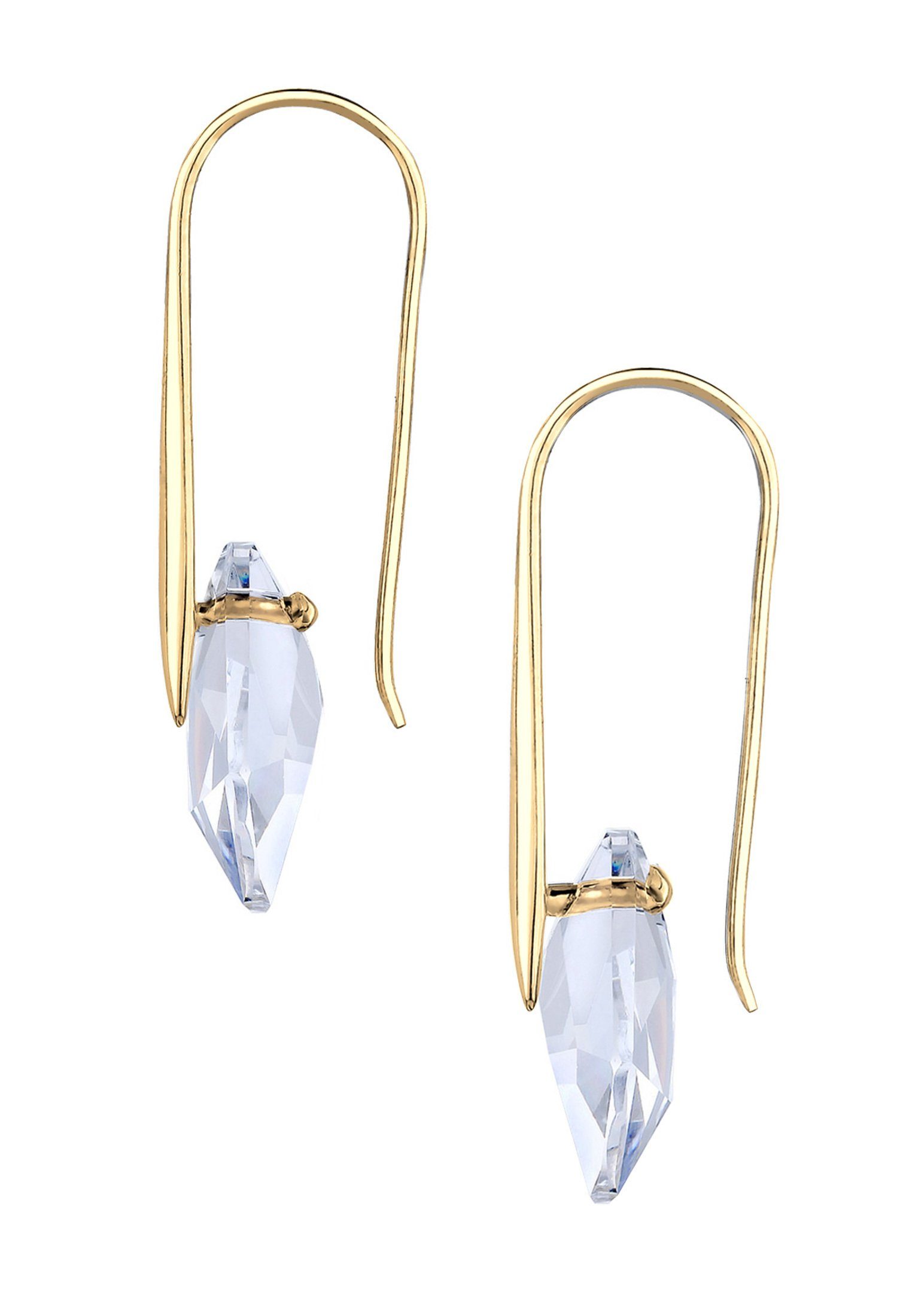 Kristallen Elli mit Luxuriös Silber Gold Ohrhänger 925 Paar