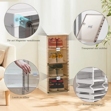 Dripex Schuhbox Stapelbar Aufbewahrungsbox mit Magnetischer, Faltbar