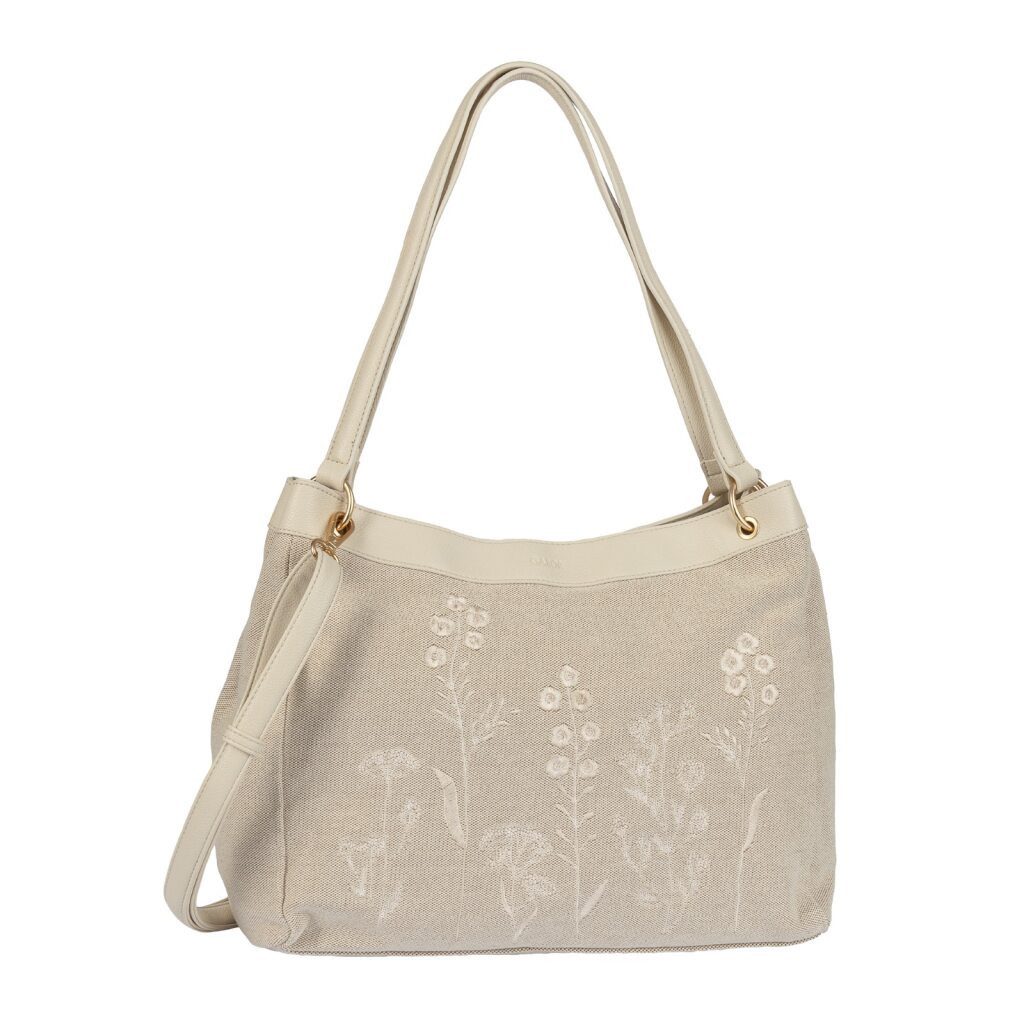 Gabor Shopper Noelia, Damen Umhängetasche mit zarter Stickerei & floralem Motiv