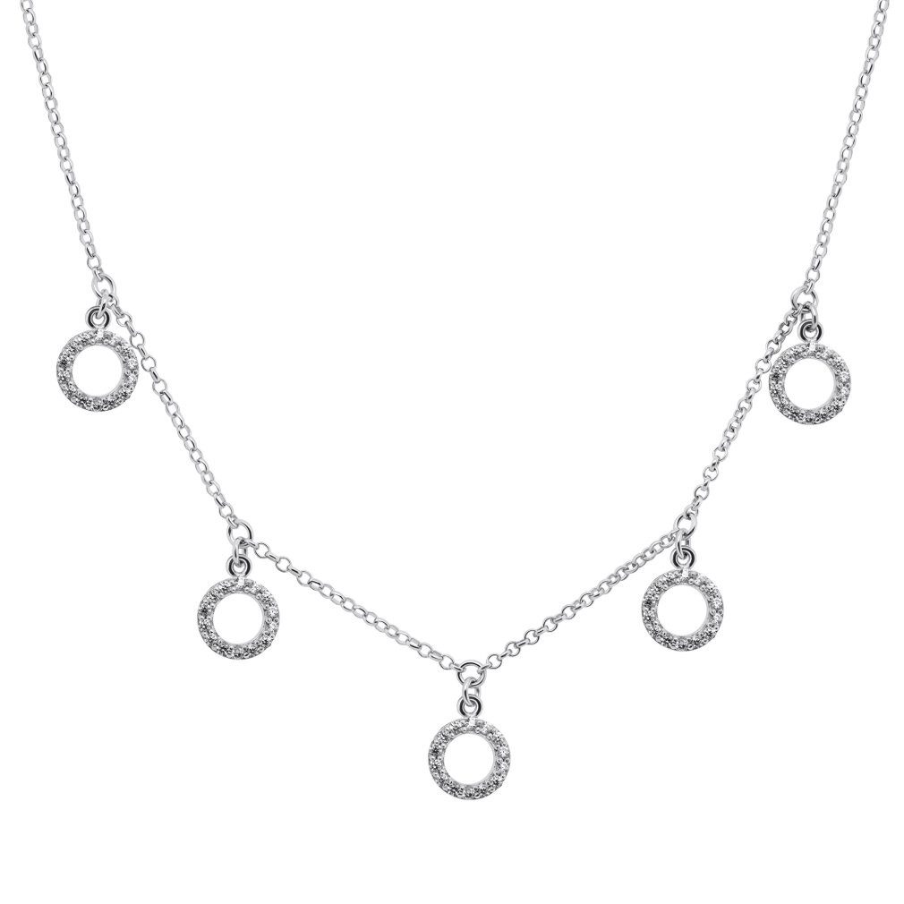 Brilio Silver Kette mit Einhänger Timeless silver necklace with zircons NCL19W