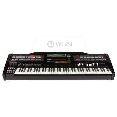 Wersi Entertainer-Keyboard (OAX1 Professional Arranger Keyboard/Orgel, Schwarz Metallic, 76 Tasten, Digital, Stylearranger, Aftertouch, Pitchbend und Modwheel, Touch Display, Audio Recorder, Festplatte, 1500 Sounds, 350 Styles, Keyboard Split, 24 kg), OAX1, Professional Arranger Keyboard, Stylearranger