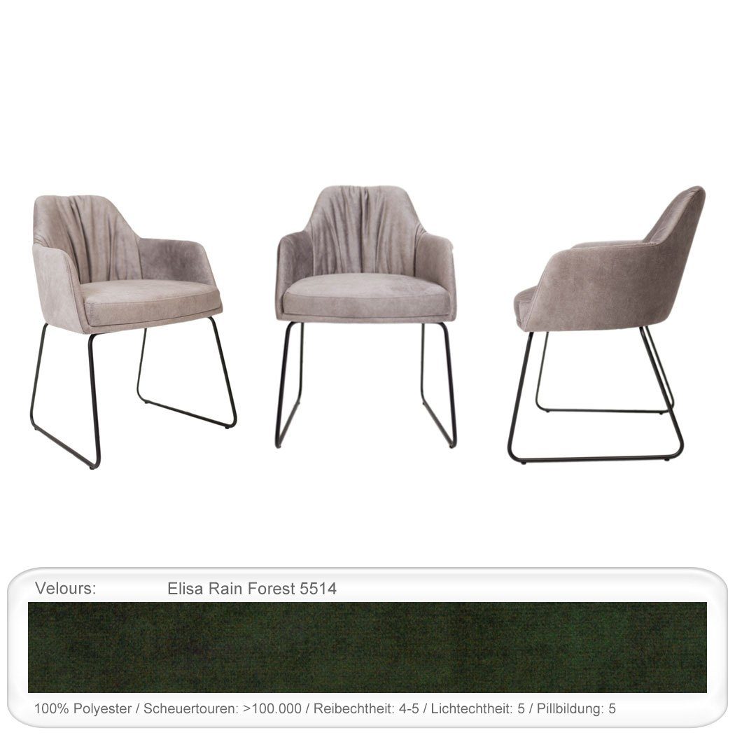 expendio Esszimmersessel Malou Forest 5514 mit und Drahtkufen 21, Rain Elisa Komfortsitz