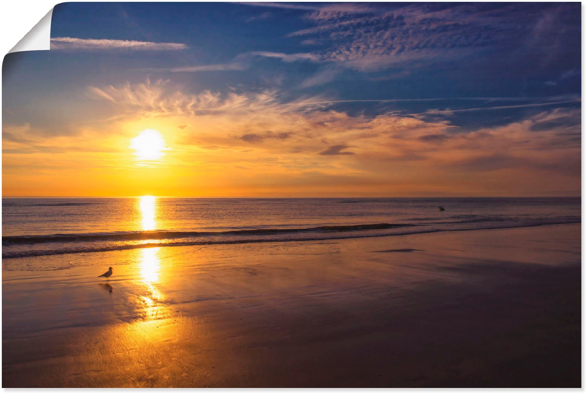 Artland Wandbild »Sonnenuntergang SPO«, Strand (1 Stück), in vielen Größen & Produktarten - Alubild / Outdoorbild für den Außenbereich, Leinwandbild, Poster, Wandaufkleber / Wandtattoo auch für Badezimmer geeignet-Otto