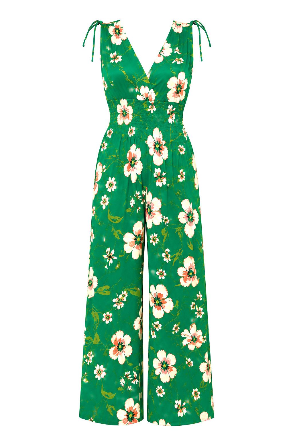 ITALY VIBES Jumpsuit - floraler Viskose Overall mit Trägerbindung für Damen