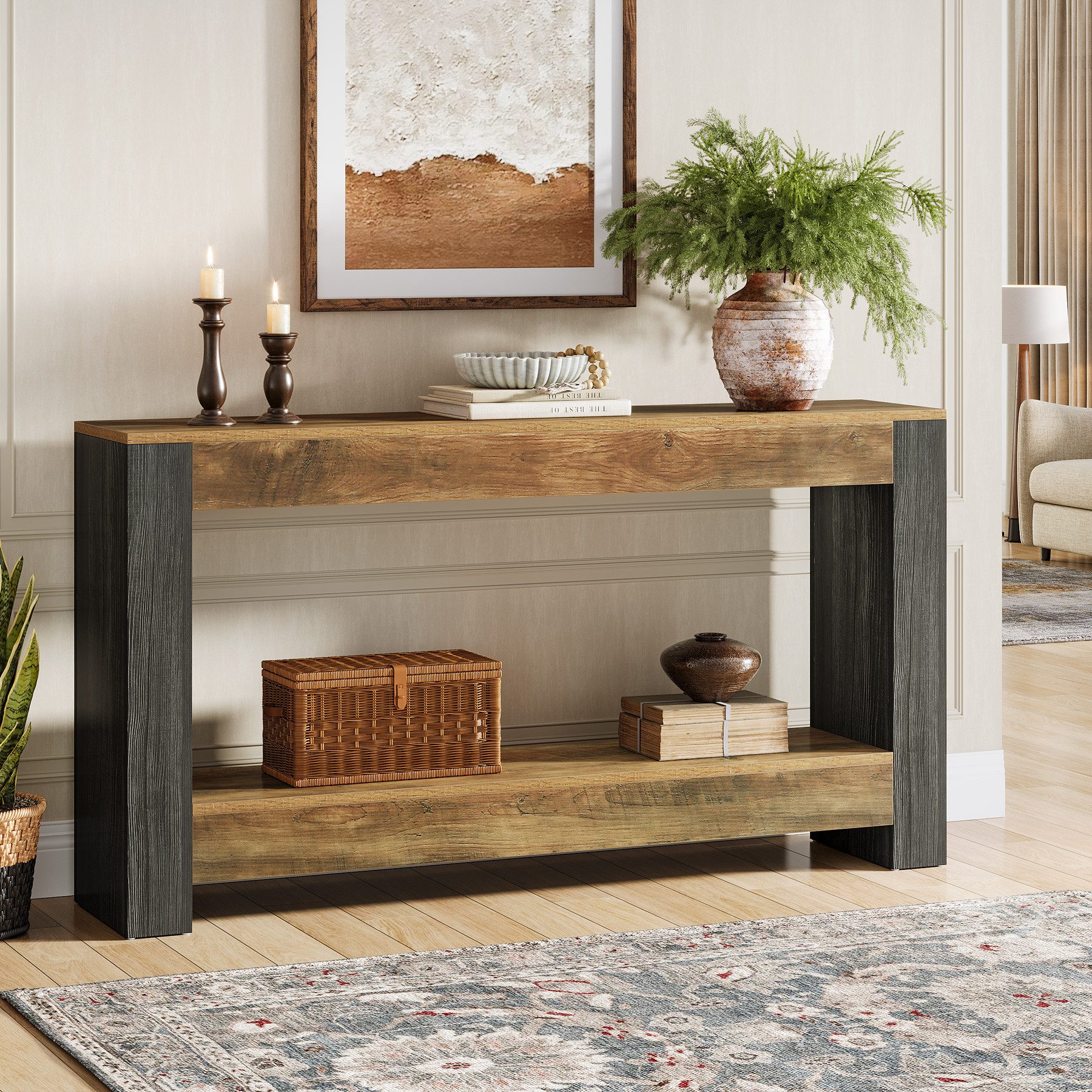 Tribesigns Konsolentisch 160 cm Langer Eingangsbereich, Sofatisch hinter de günstig online kaufen