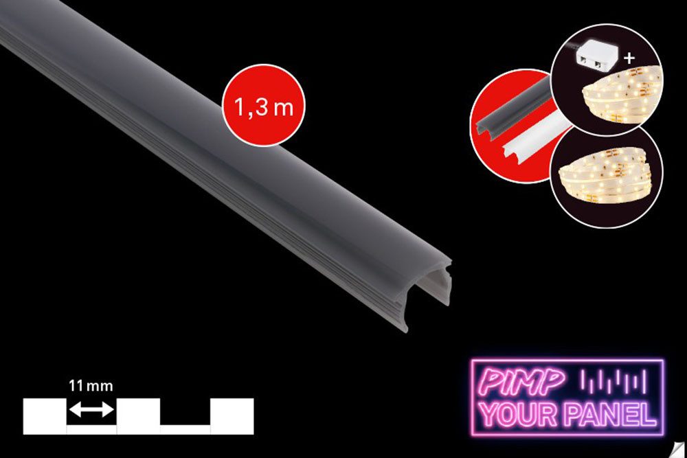 Briloner Leuchten LED-Stripe-Profil PIMP YOUR PANEL, 130 cm, Wohnzimmer, Flur, Schlafzimmer, Wand, Deko
