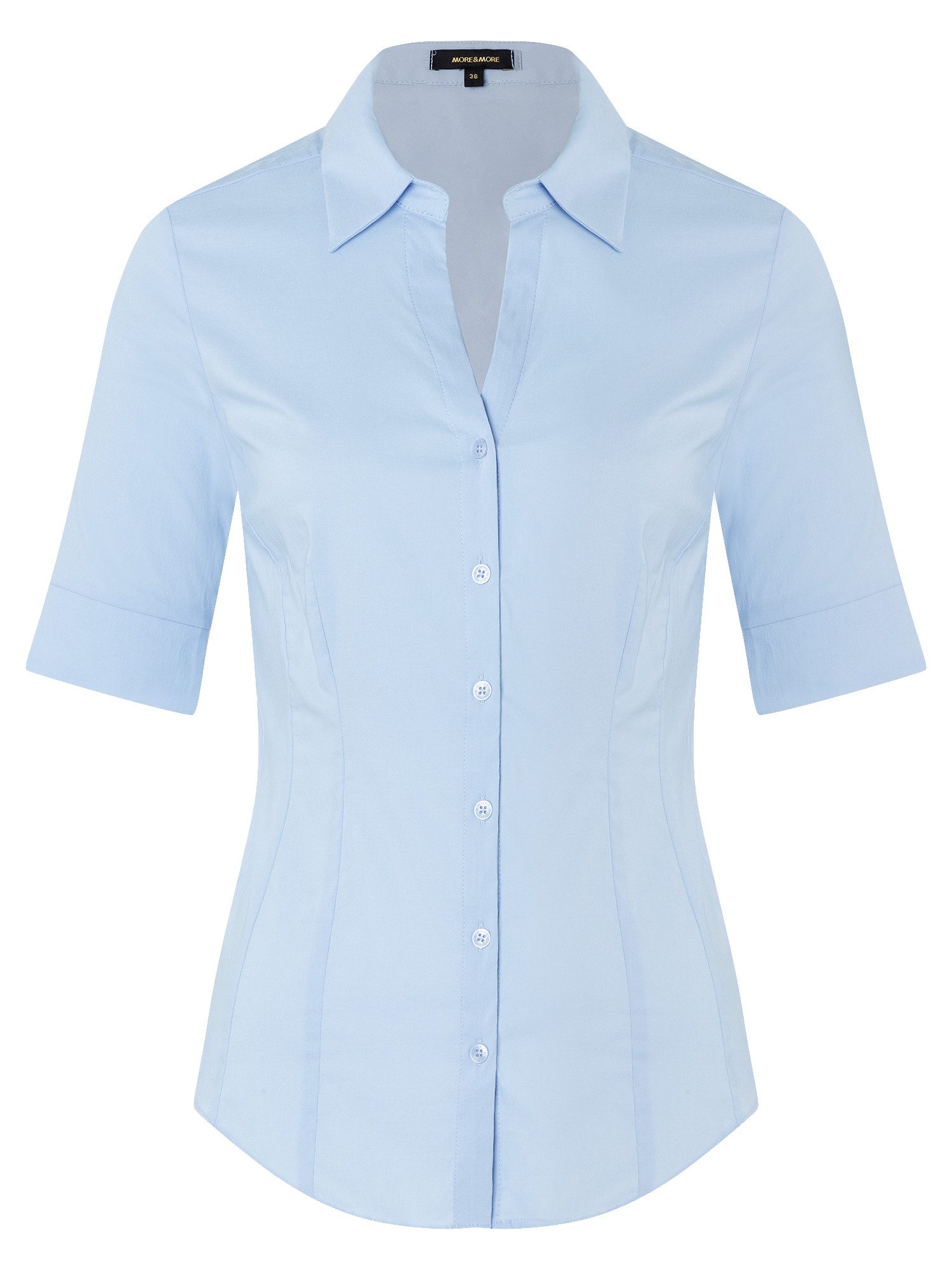 MORE&MORE Kurzarmbluse klassische 1/2 Arm Baumwollstretchbluse
